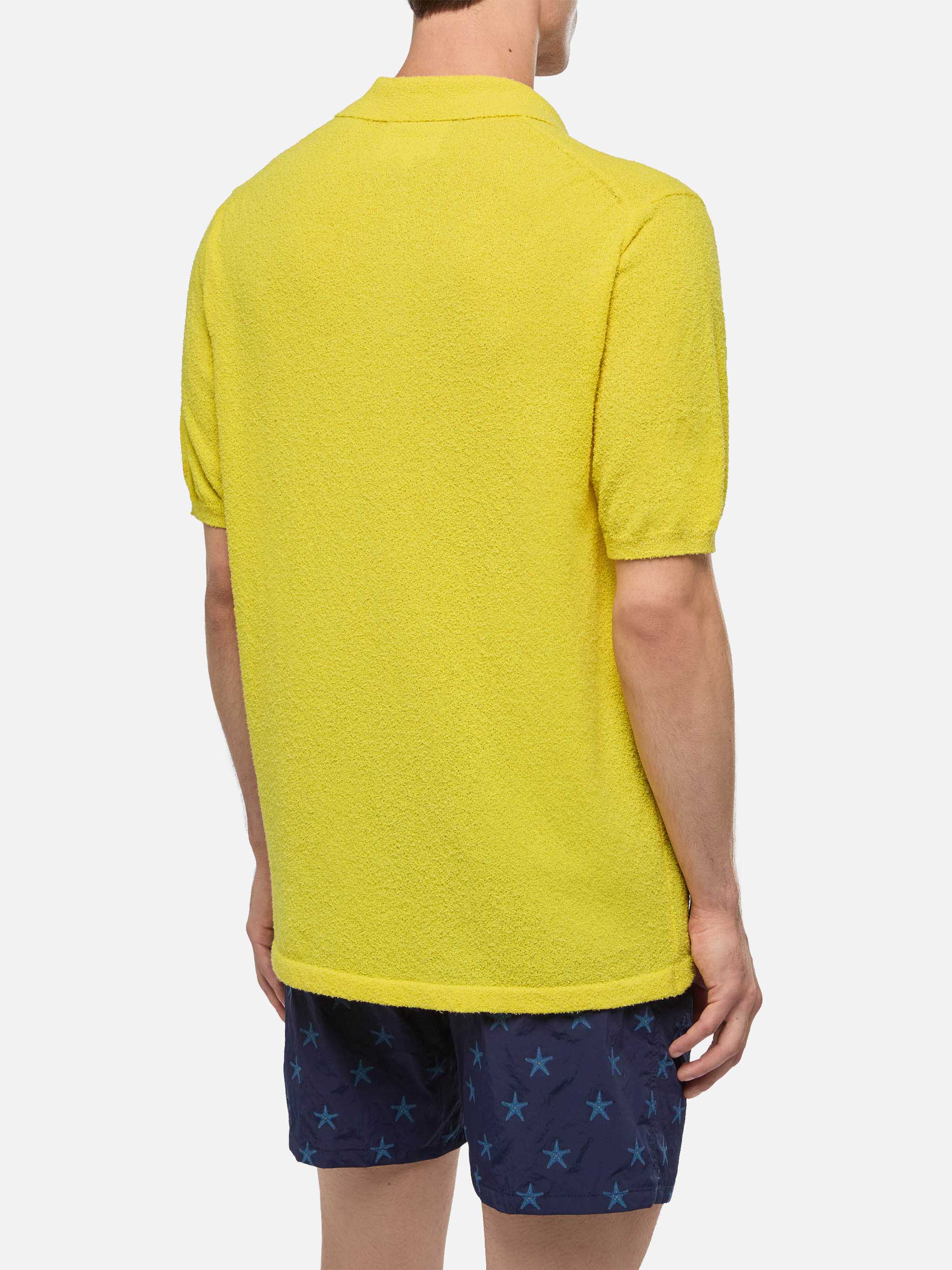 Sloan yellow buttonless terry polo shirt - Image 3