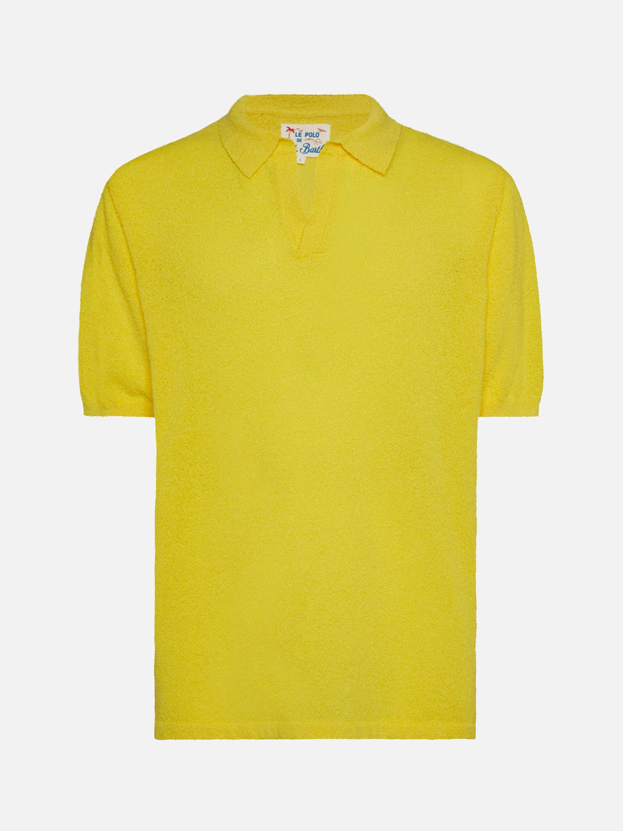 Sloan yellow buttonless terry polo shirt - Image 4