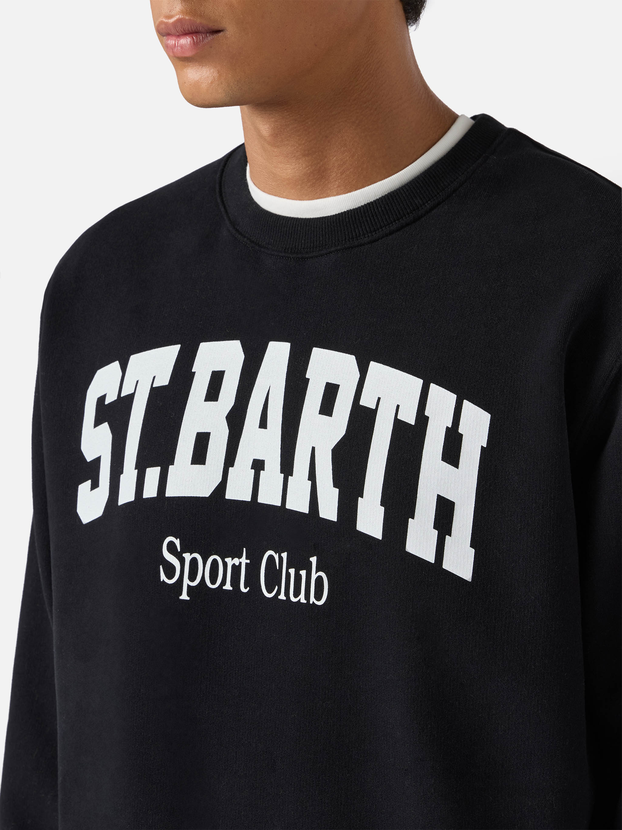 Soho cotton sweatshirt in black with St. Barth Sport Club print - Image 2
