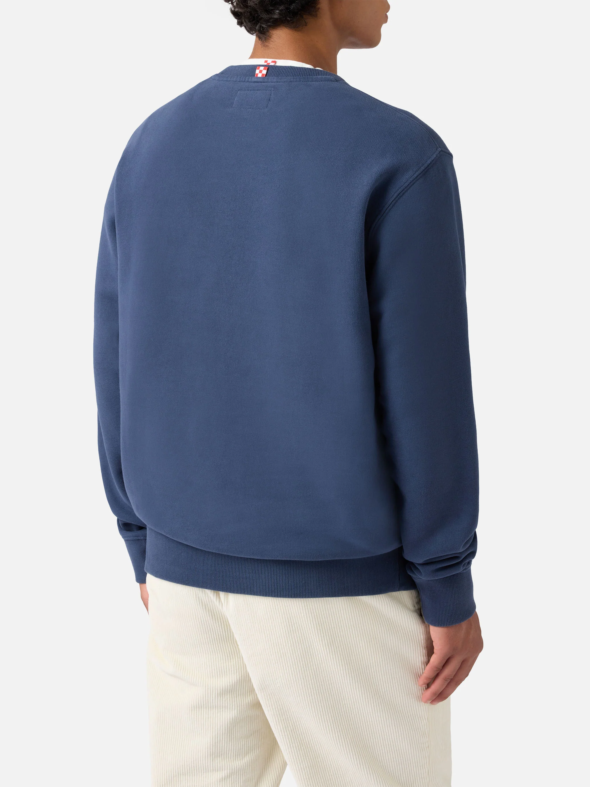 Soho cotton sweatshirt in navy blue with St. Barth embroidery - Image 3