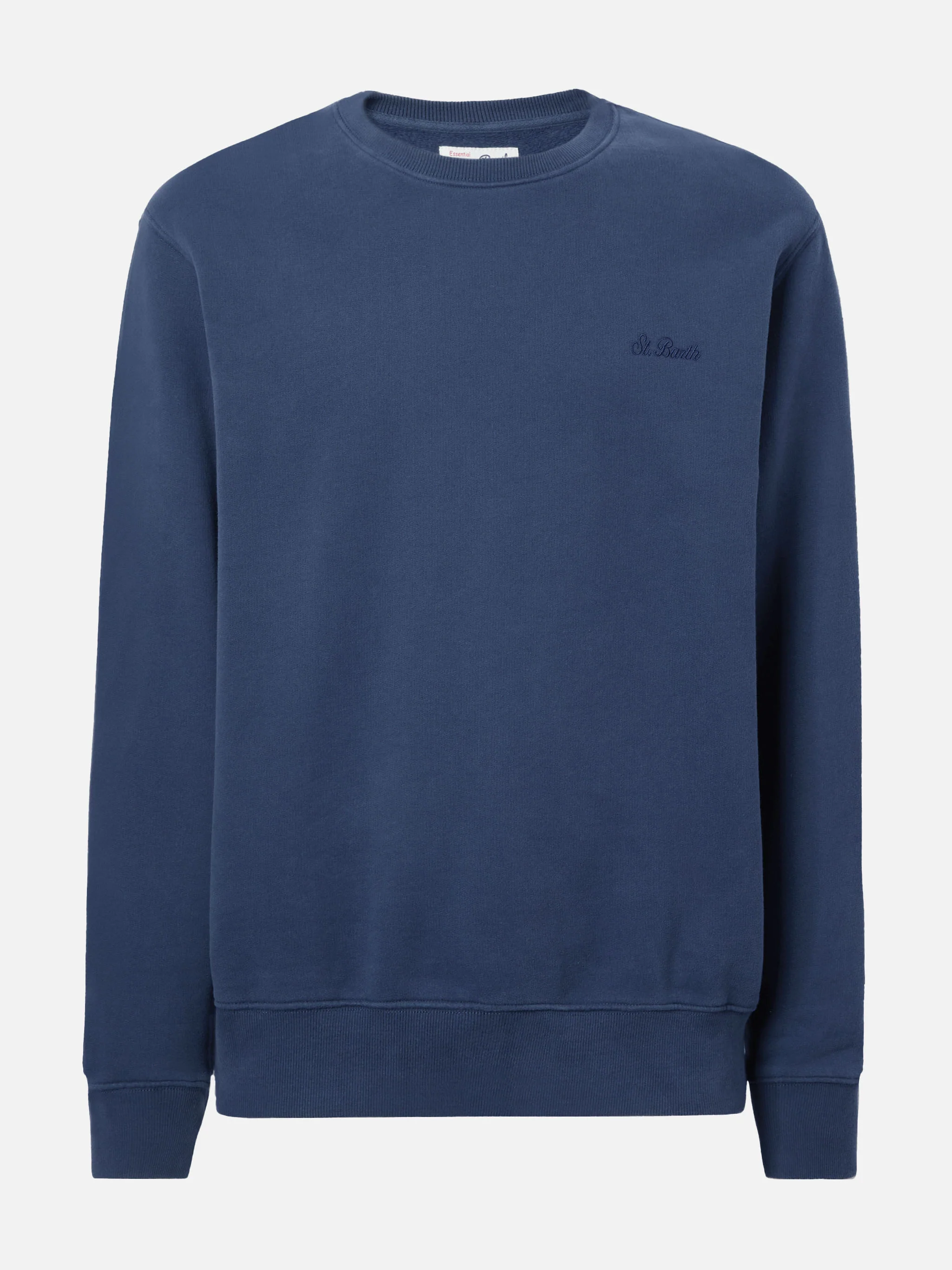 Soho cotton sweatshirt in navy blue with St. Barth embroidery - Image 4