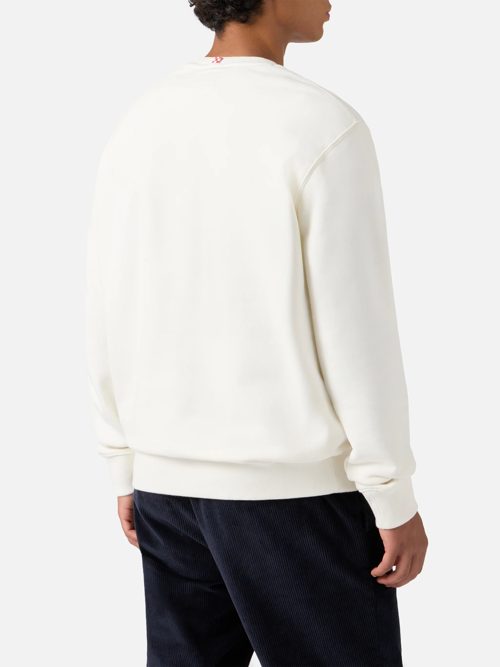Soho cotton sweatshirt in white with flock St. Barth Sport Club print - Image 3