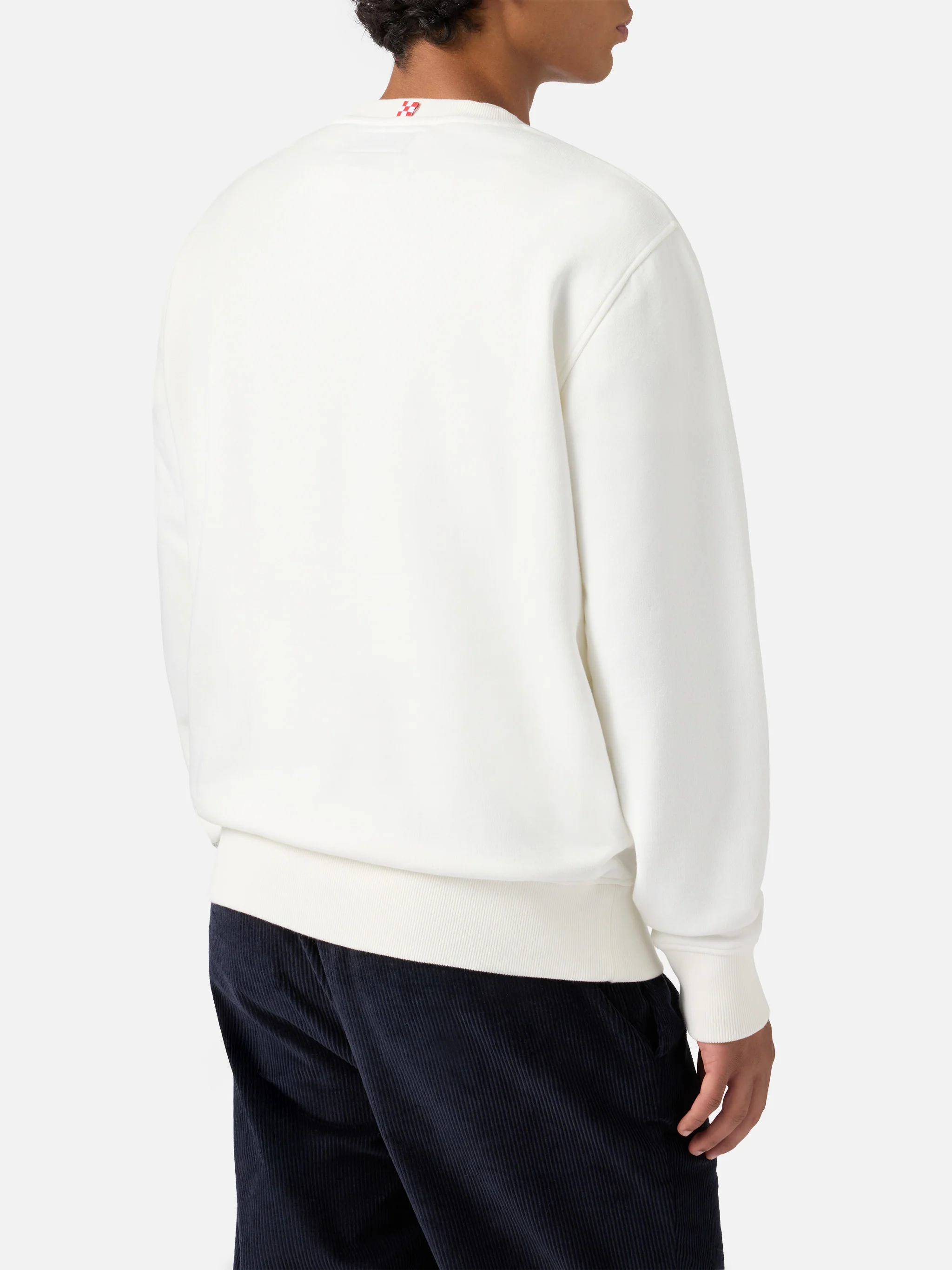 Soho cotton sweatshirt in white with wrist watch print and embroidery - Image 4