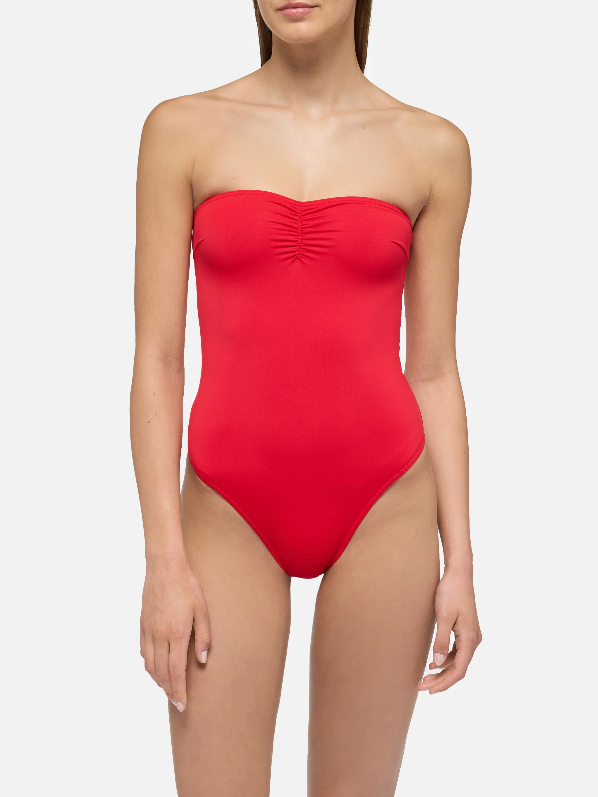 Soleil red strapless one-piece swimsuit - Image 2