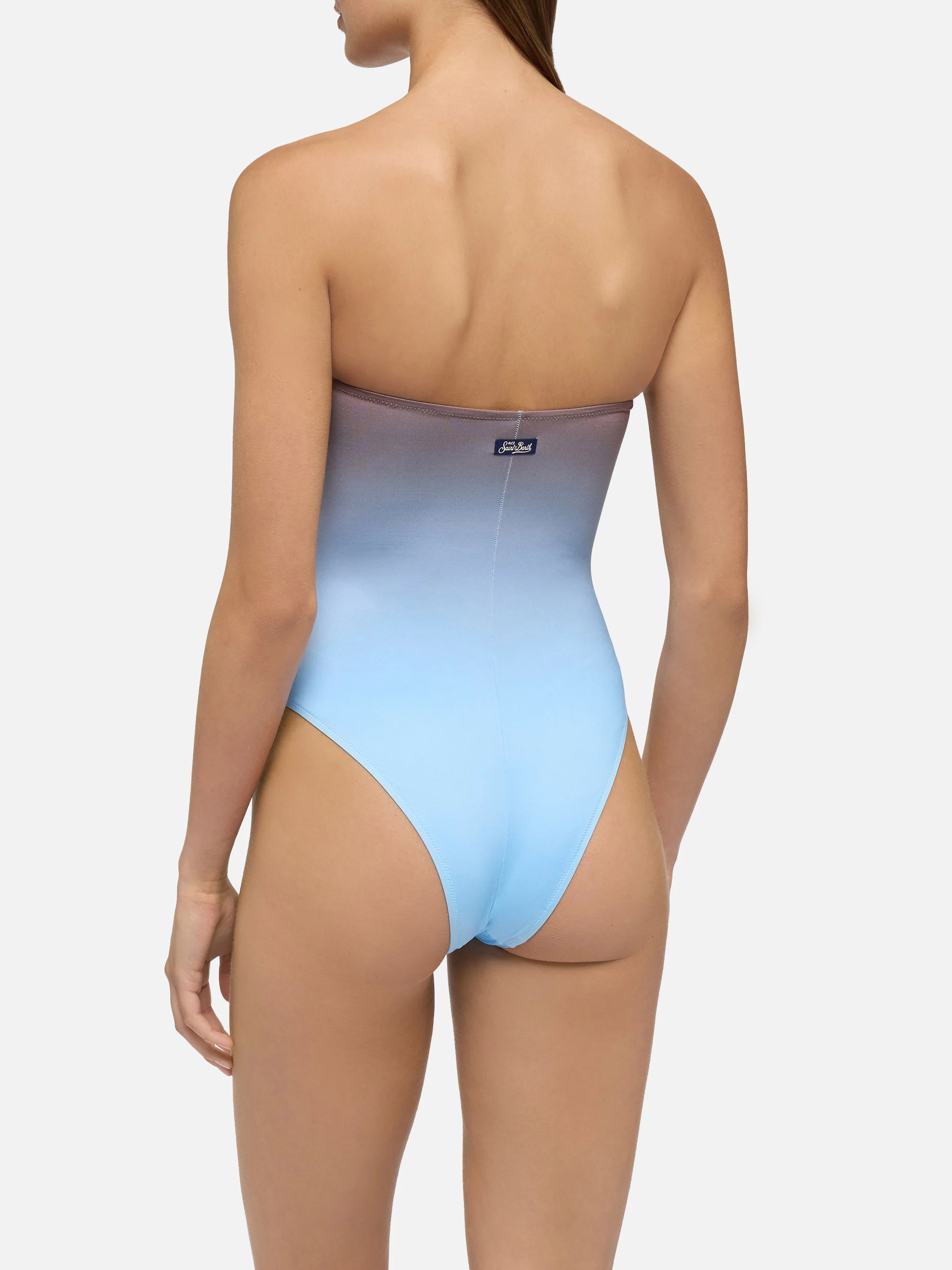 Soleil strapless one-piece swimsuit with gradient print - Image 4