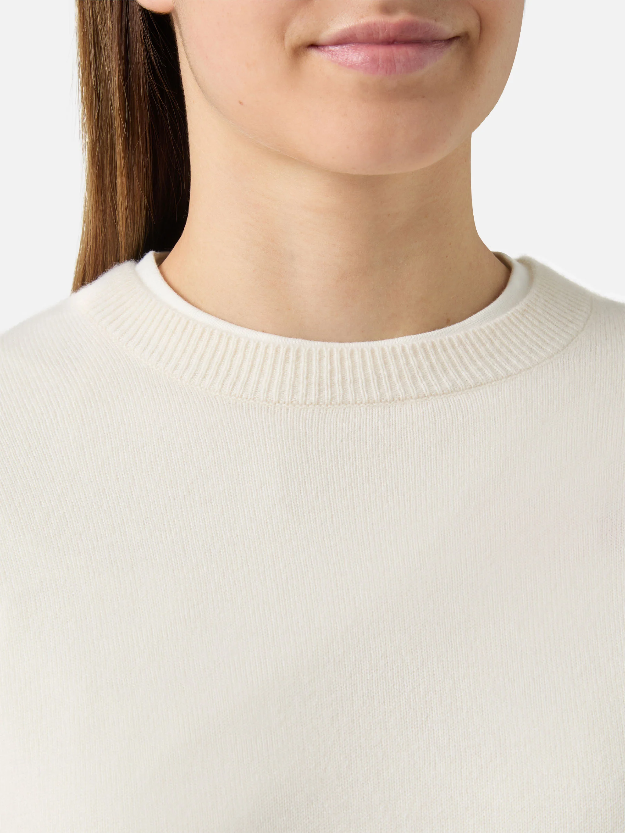 100% CASHMERE Sorbonne sweater in white - Image 3