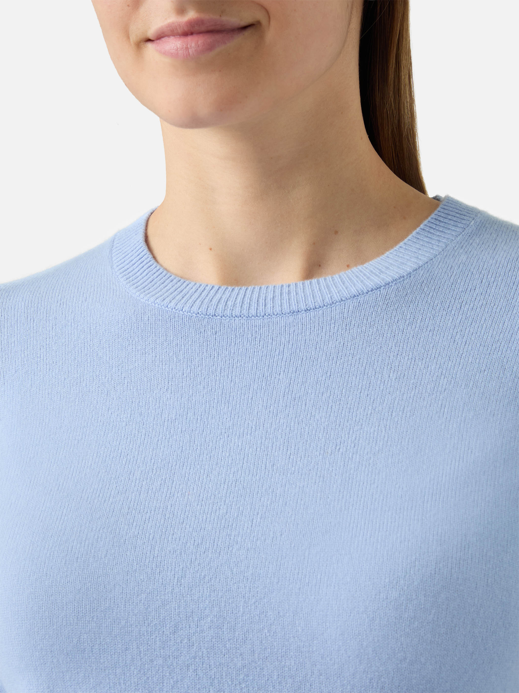 100% CASHMERE Sorbonne sweater in light blue - Image 2