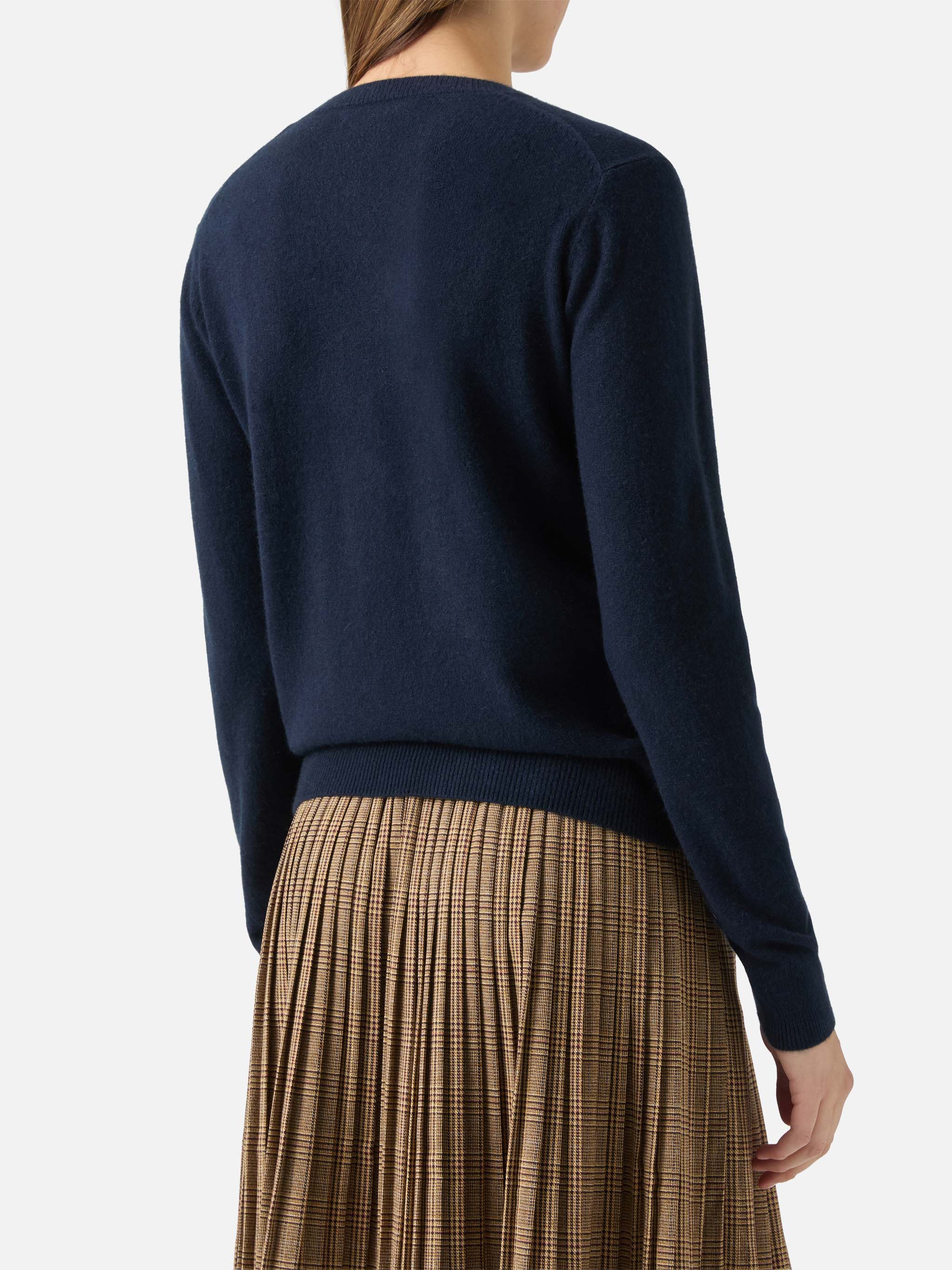 100% CASHMERE Sorbonne sweater in navy blue - Image 3