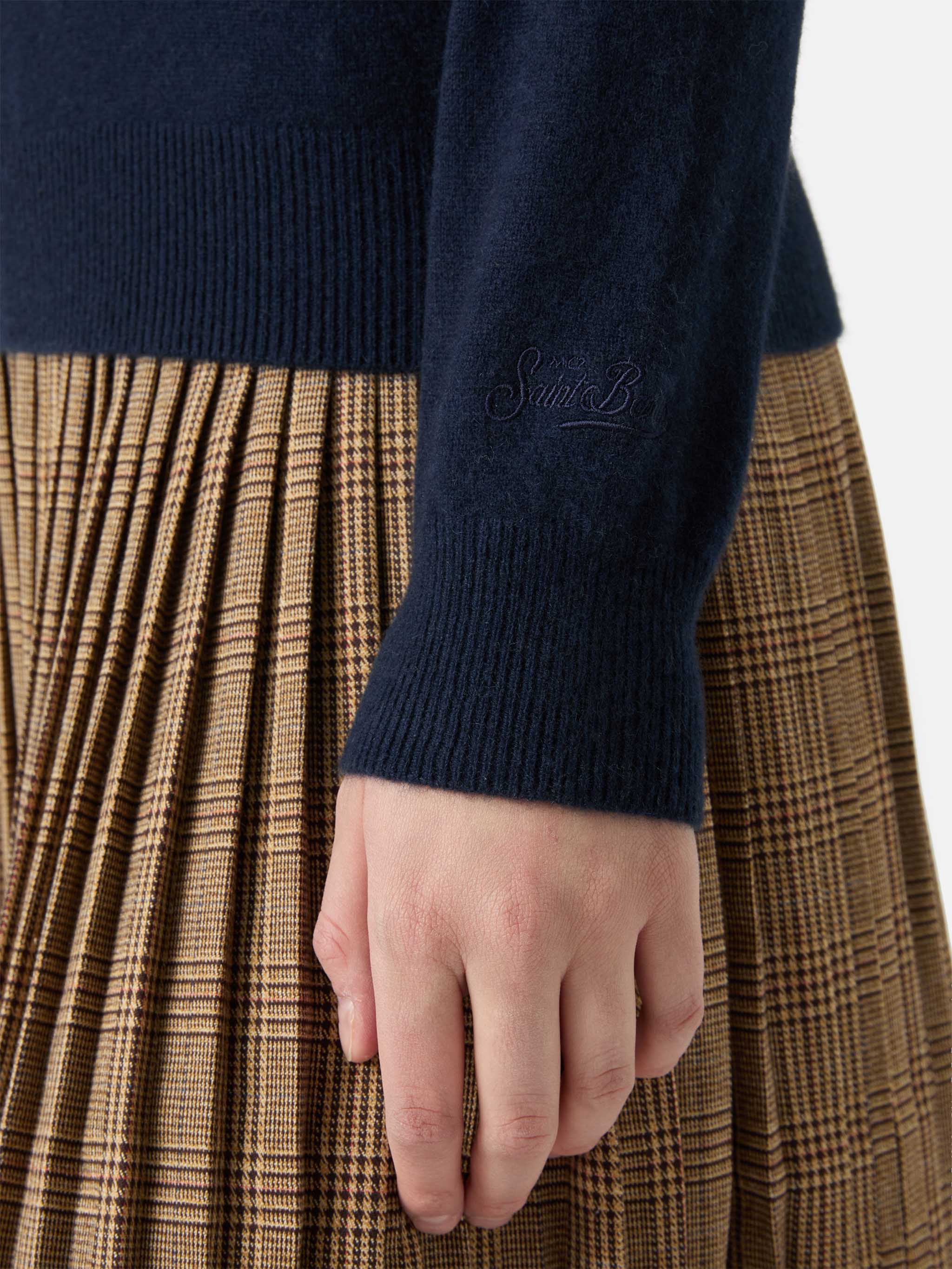 100% CASHMERE Sorbonne sweater in navy blue - Image 4