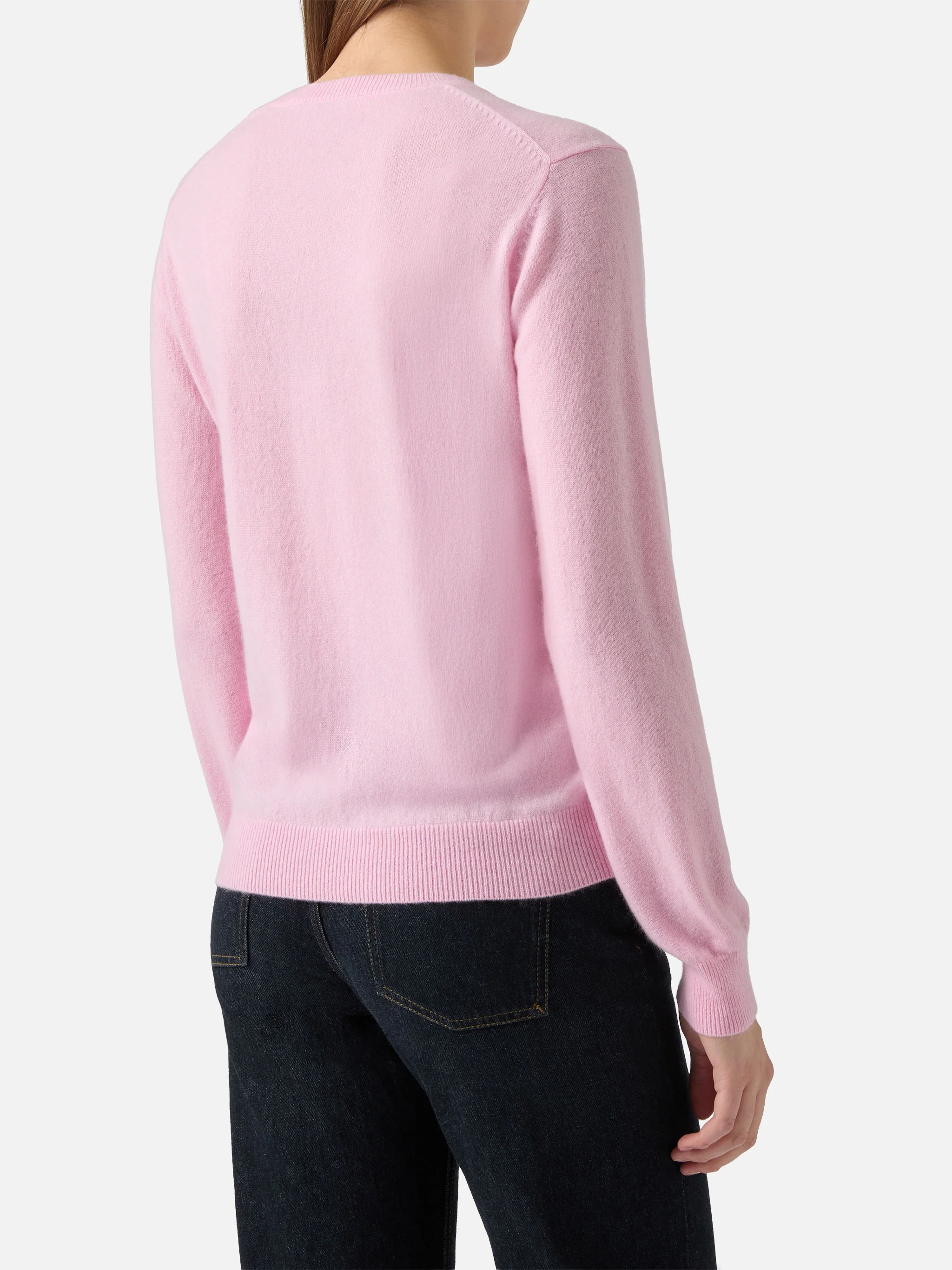 100% CASHMERE sweater Sorbonne in pink - Image 3
