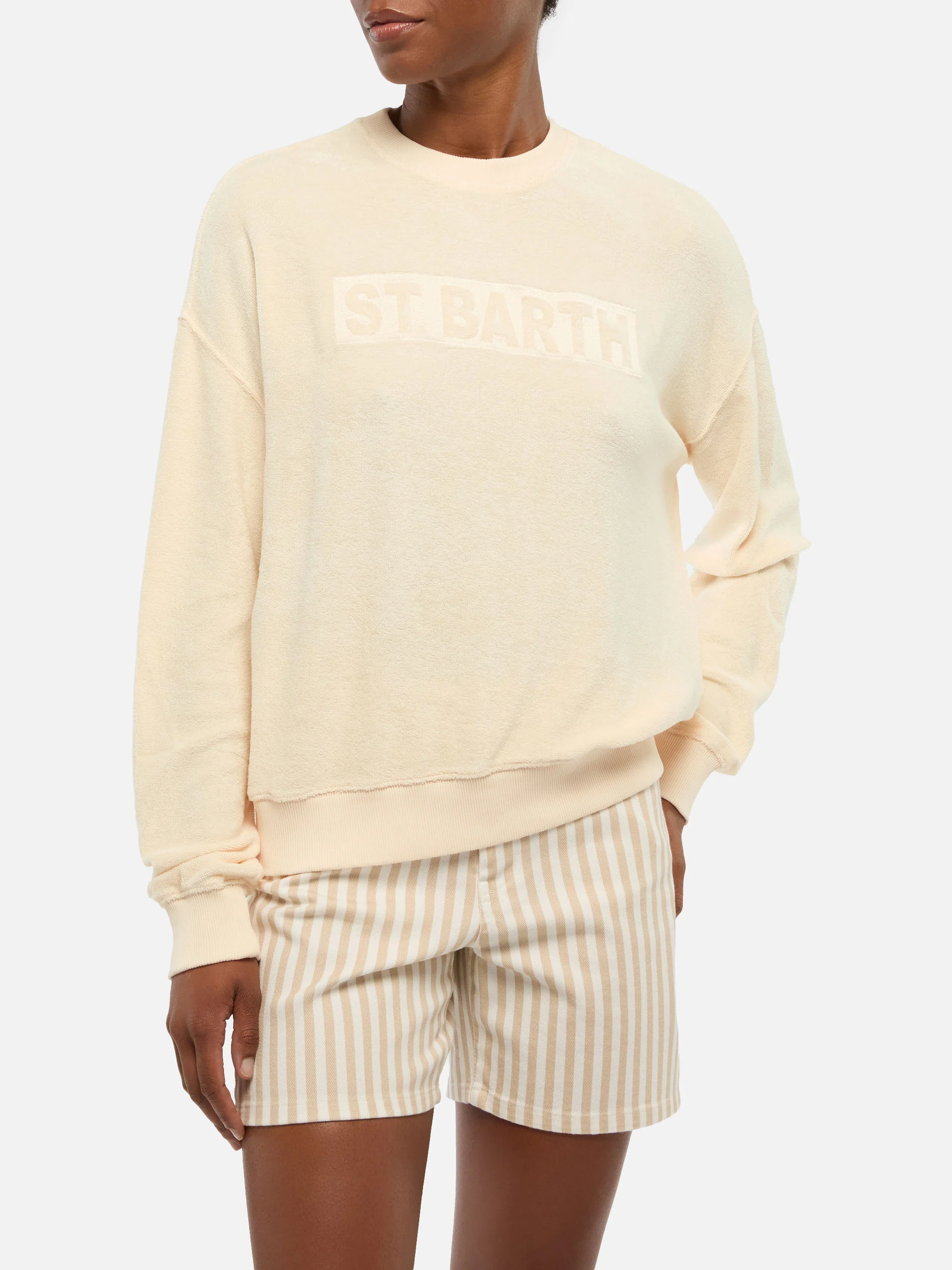 Stardust beige terry cotton sweatshirt - Image 3
