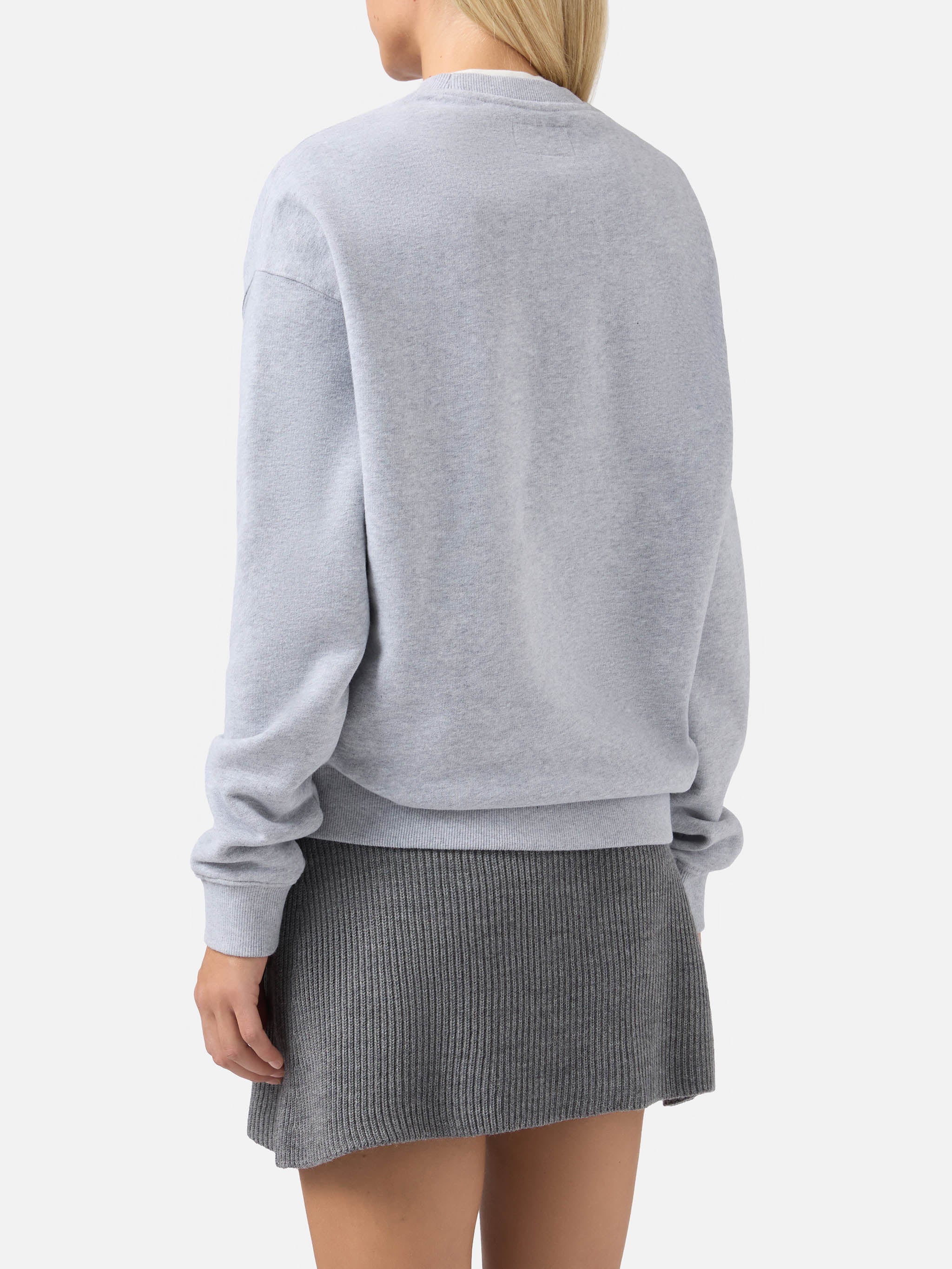 Stardust cotton sweatshirt in grey with St. Barth Sport Club flock print - Image 3