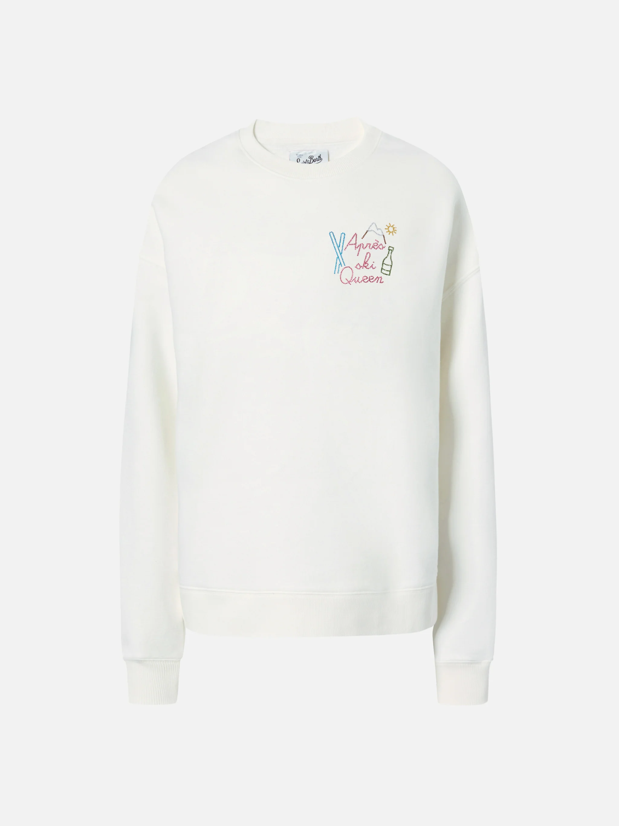 Stardust cotton sweatshirt in white with rhinestone appliqué Après Ski Queen - Image 5