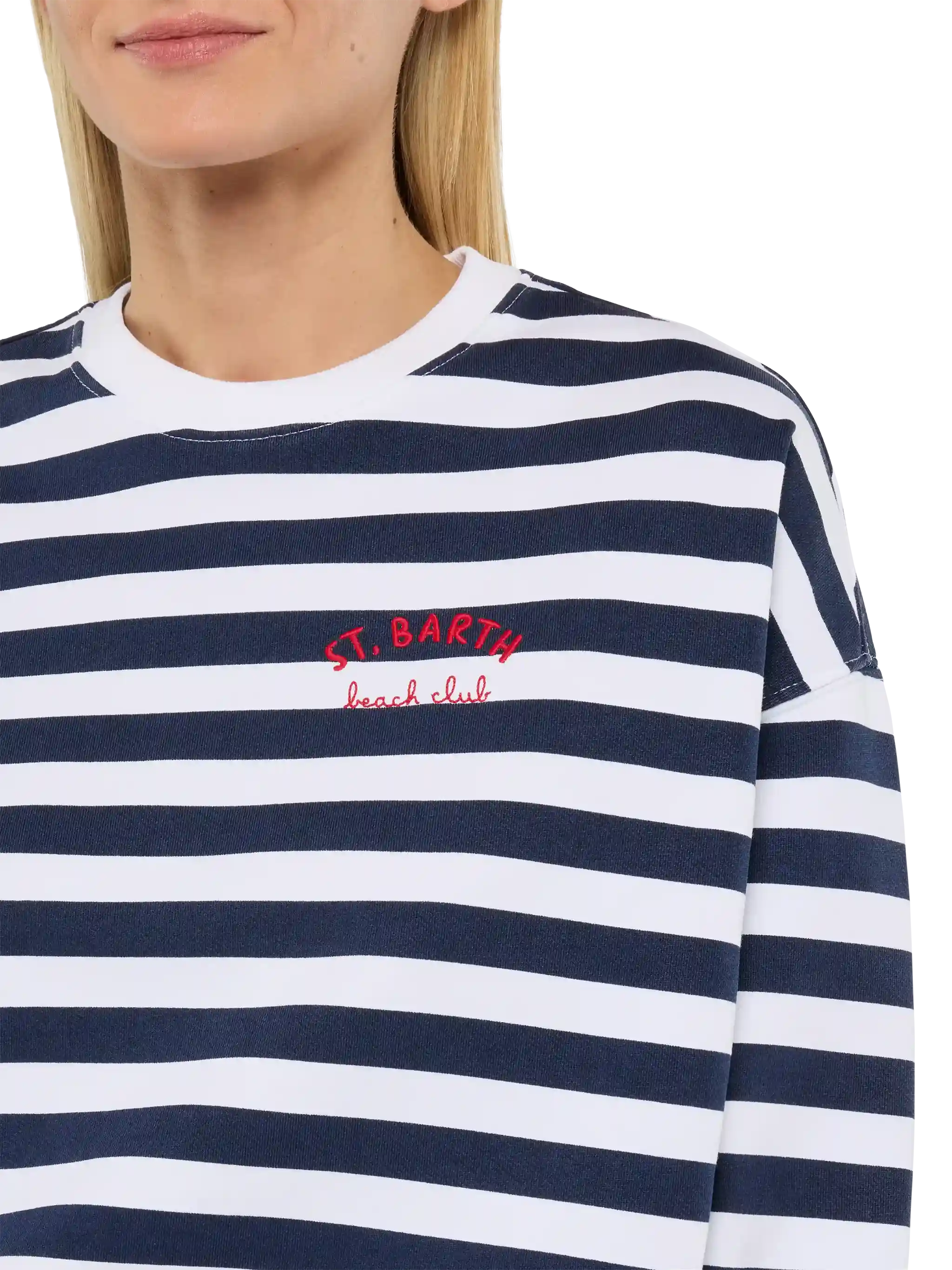 Stardust light cotton sweatshirt with St. Barth beach club embroidery - Image 2