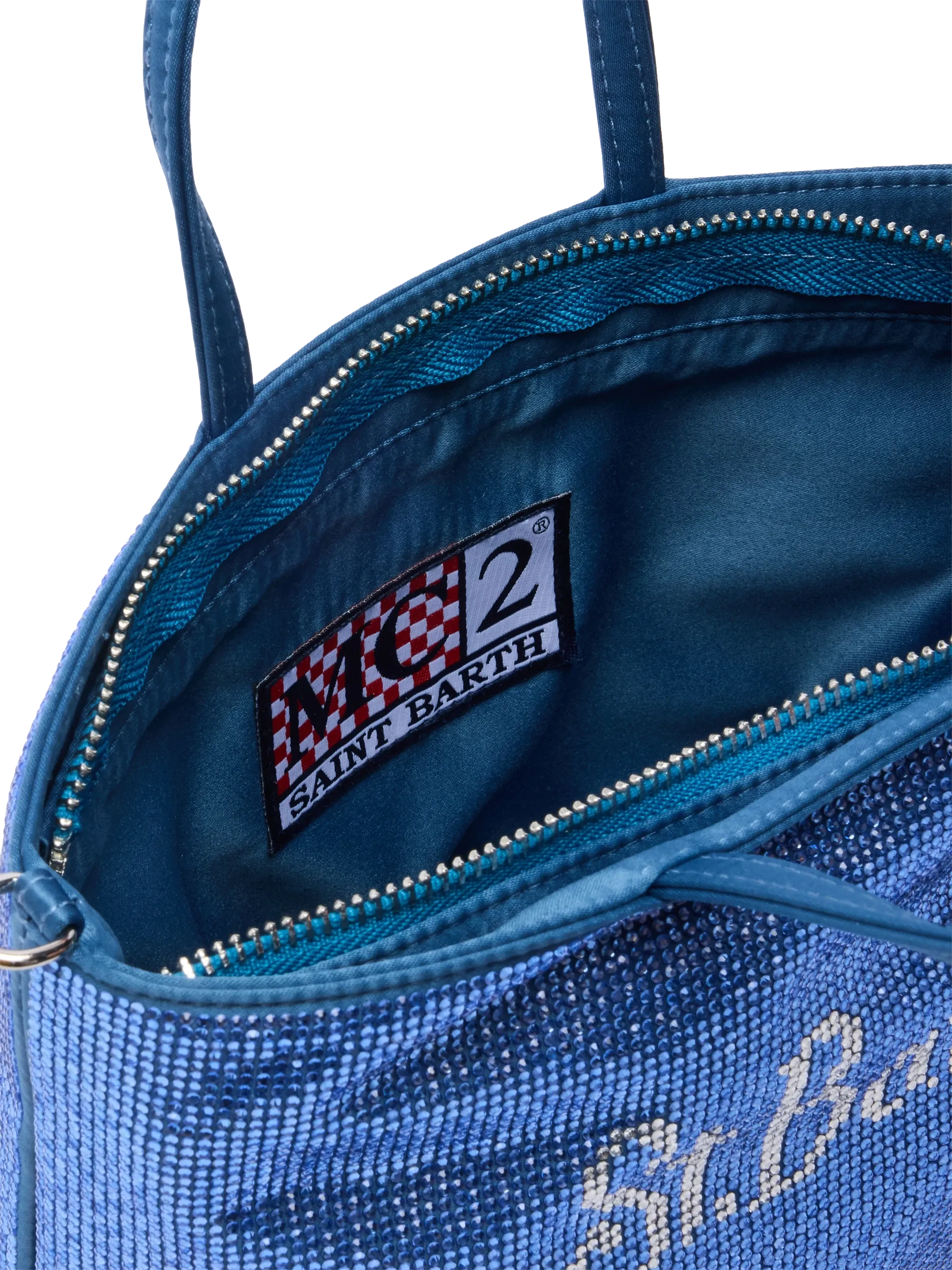 Strass Mini Bag with steel blue rhinestones - Image 6