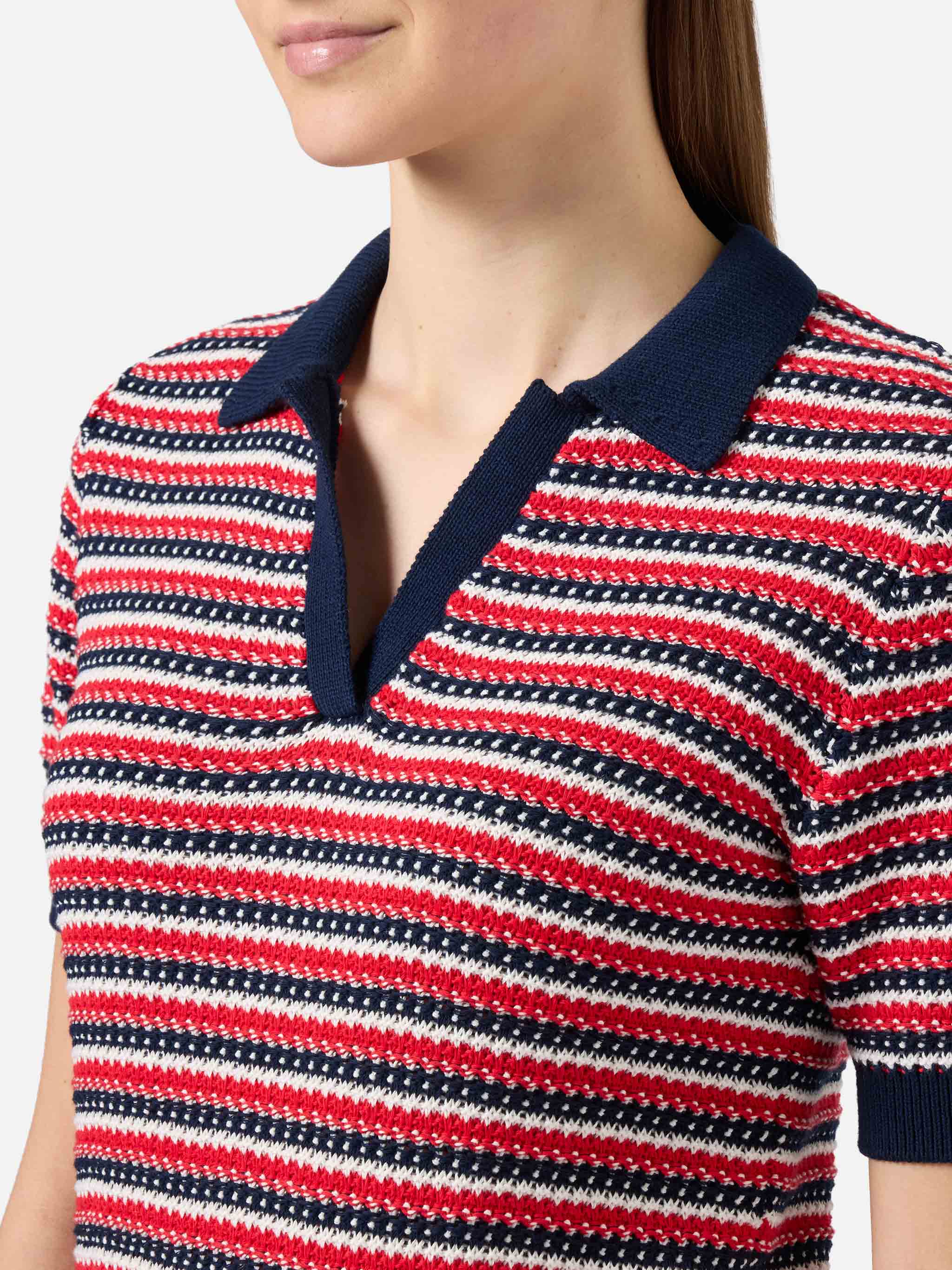 Striped Caddy Ridge cotton knit polo - Image 2