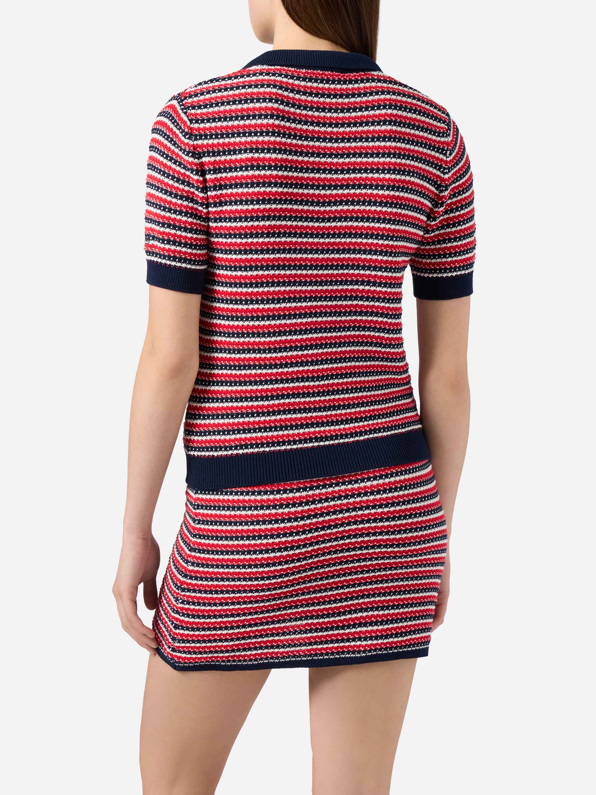 Striped Caddy Ridge cotton knit polo - Image 3