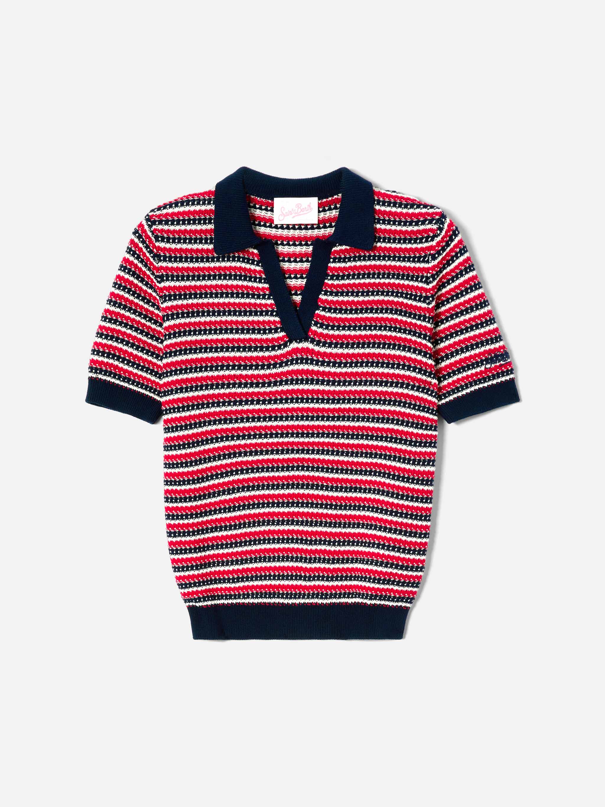 Striped Caddy Ridge cotton knit polo - Image 5