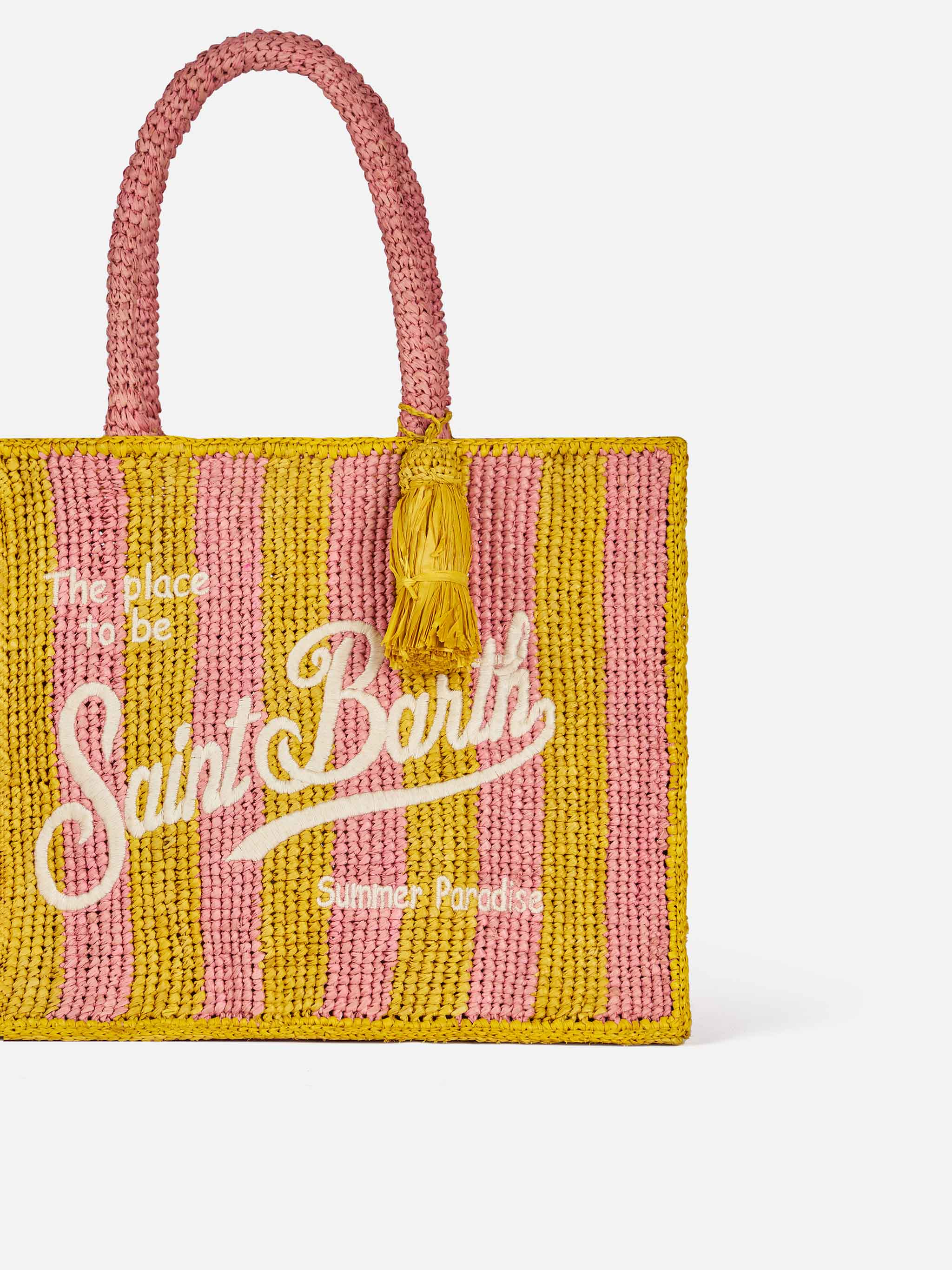 Striped Colette Raffia handbag - Image 3