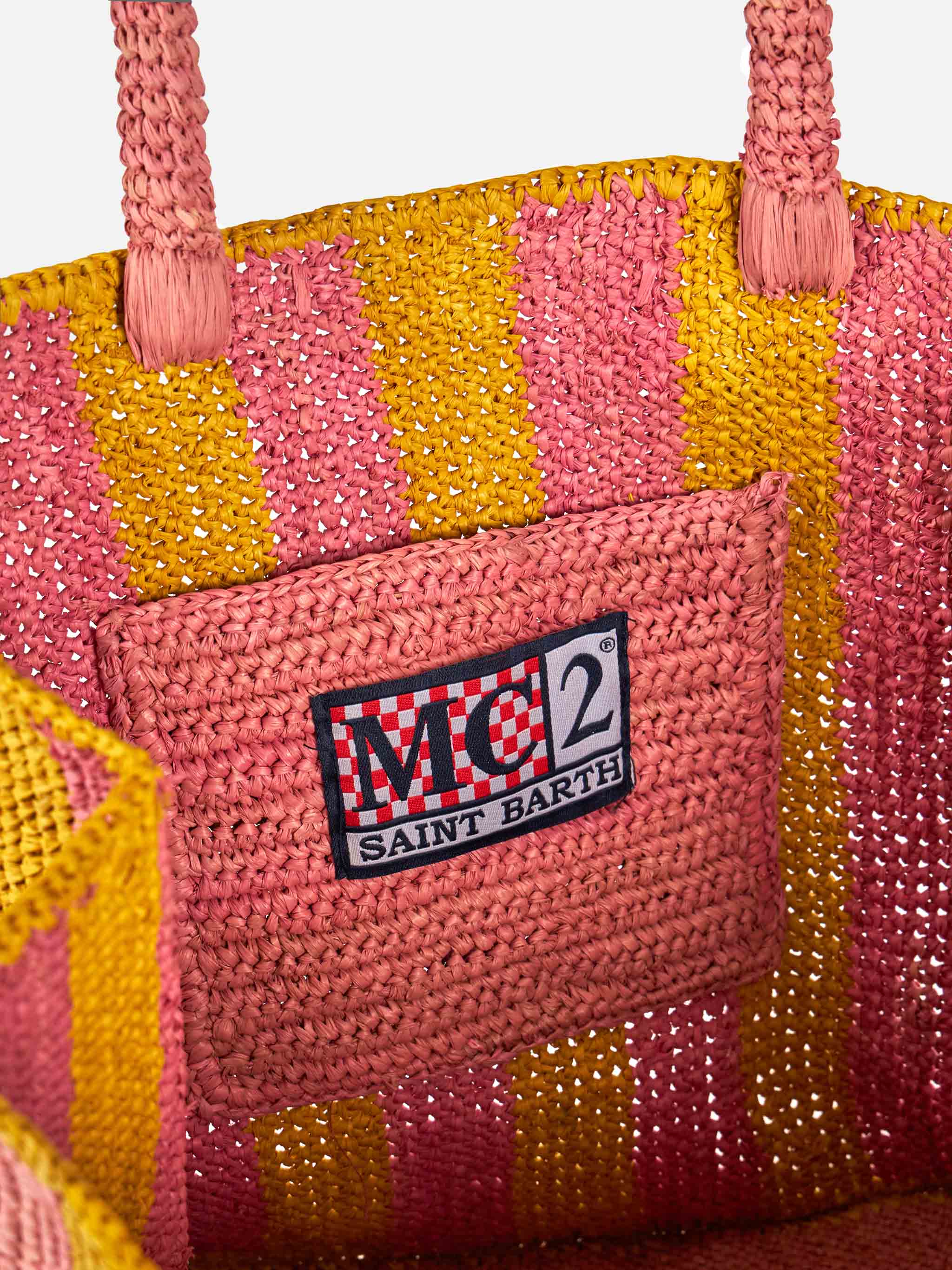 Striped Colette Raffia handbag - Image 4