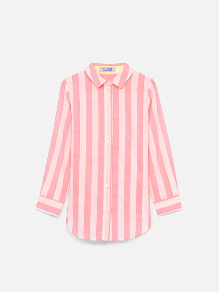 Striped mini Brigitte shirt with St. Barth Local embroidery - Image 2