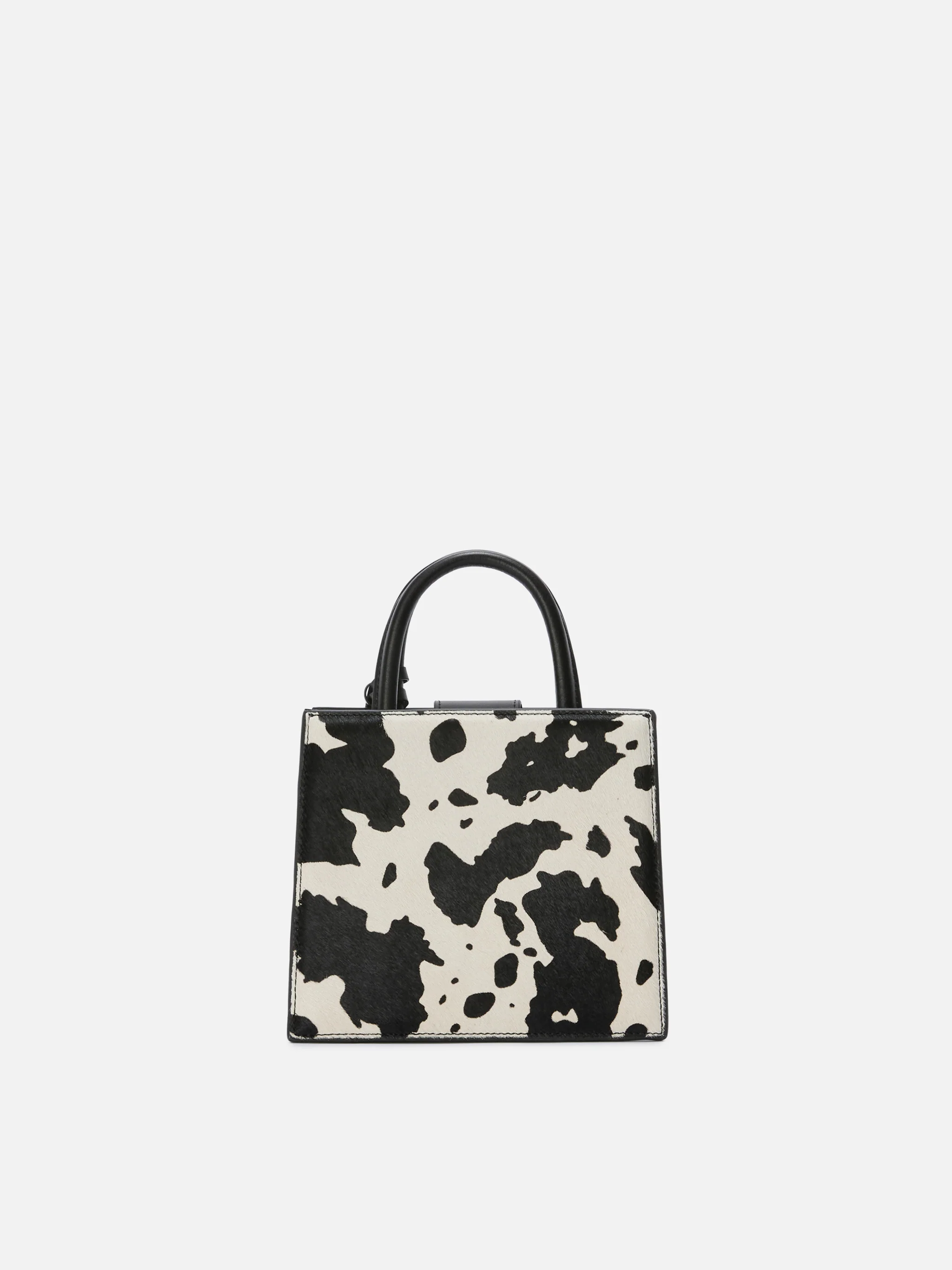 Structured Shop Mini bag in cow print pony hair - Image 3