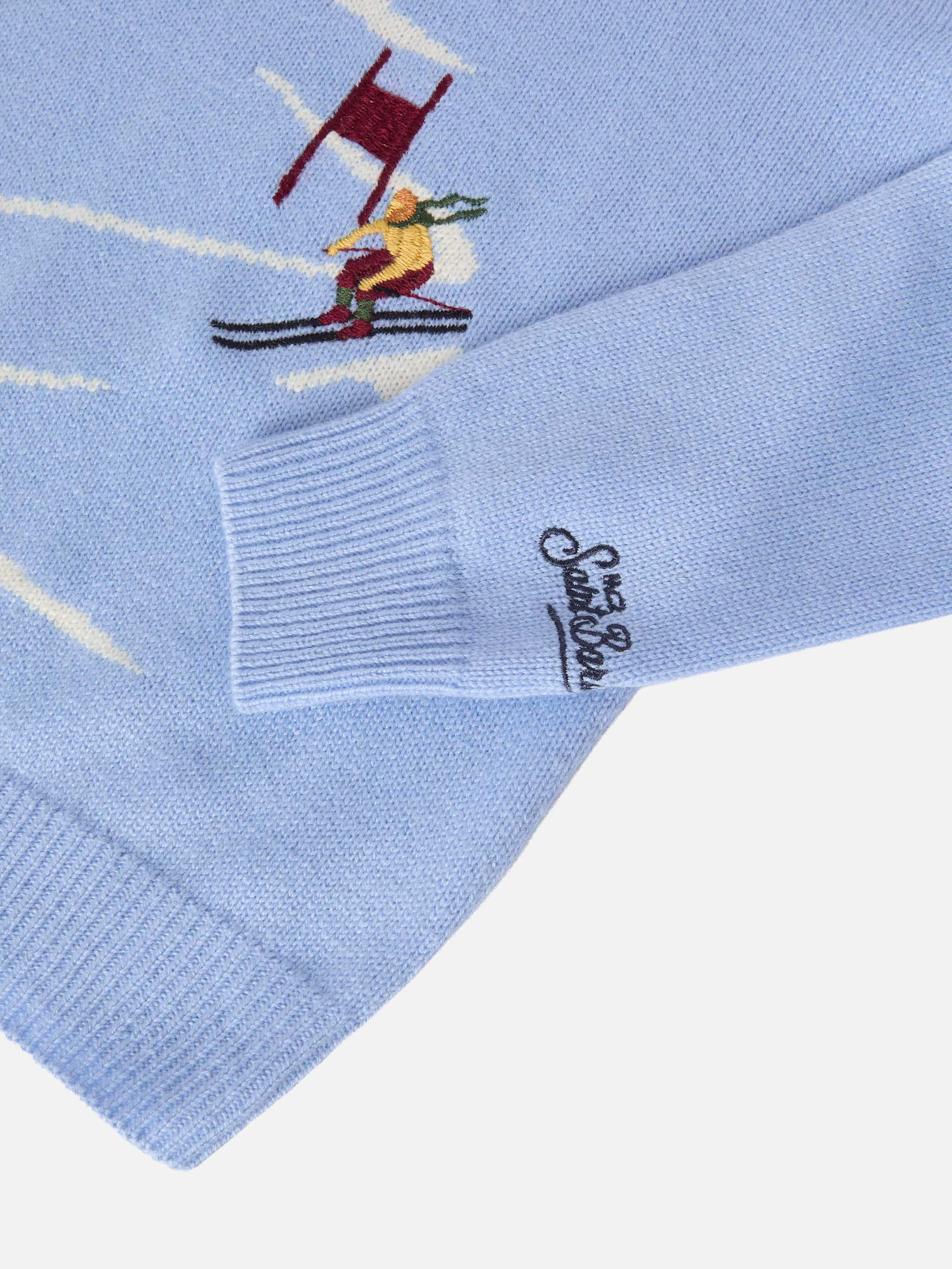 Crewneck Douglas in cashmere blend with Cortina jacquard - Image 4