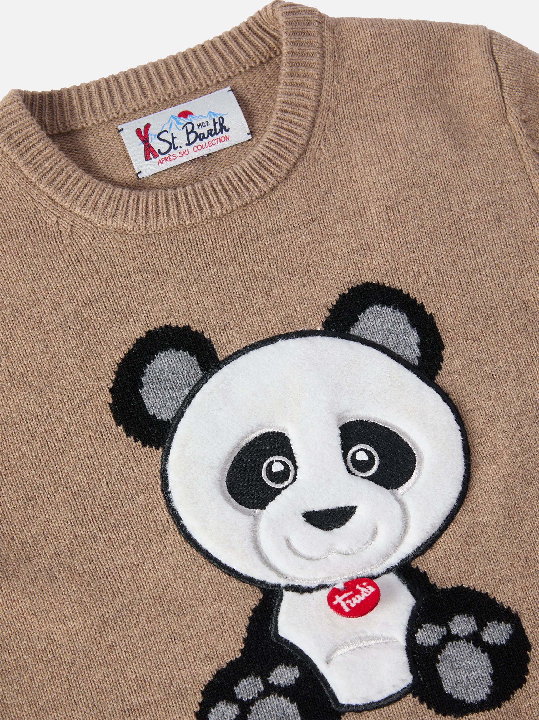 Crewneck Douglas in cashmere blend with Panda Trudi patch | TRUDI SPECIAL EDITION - Image 2