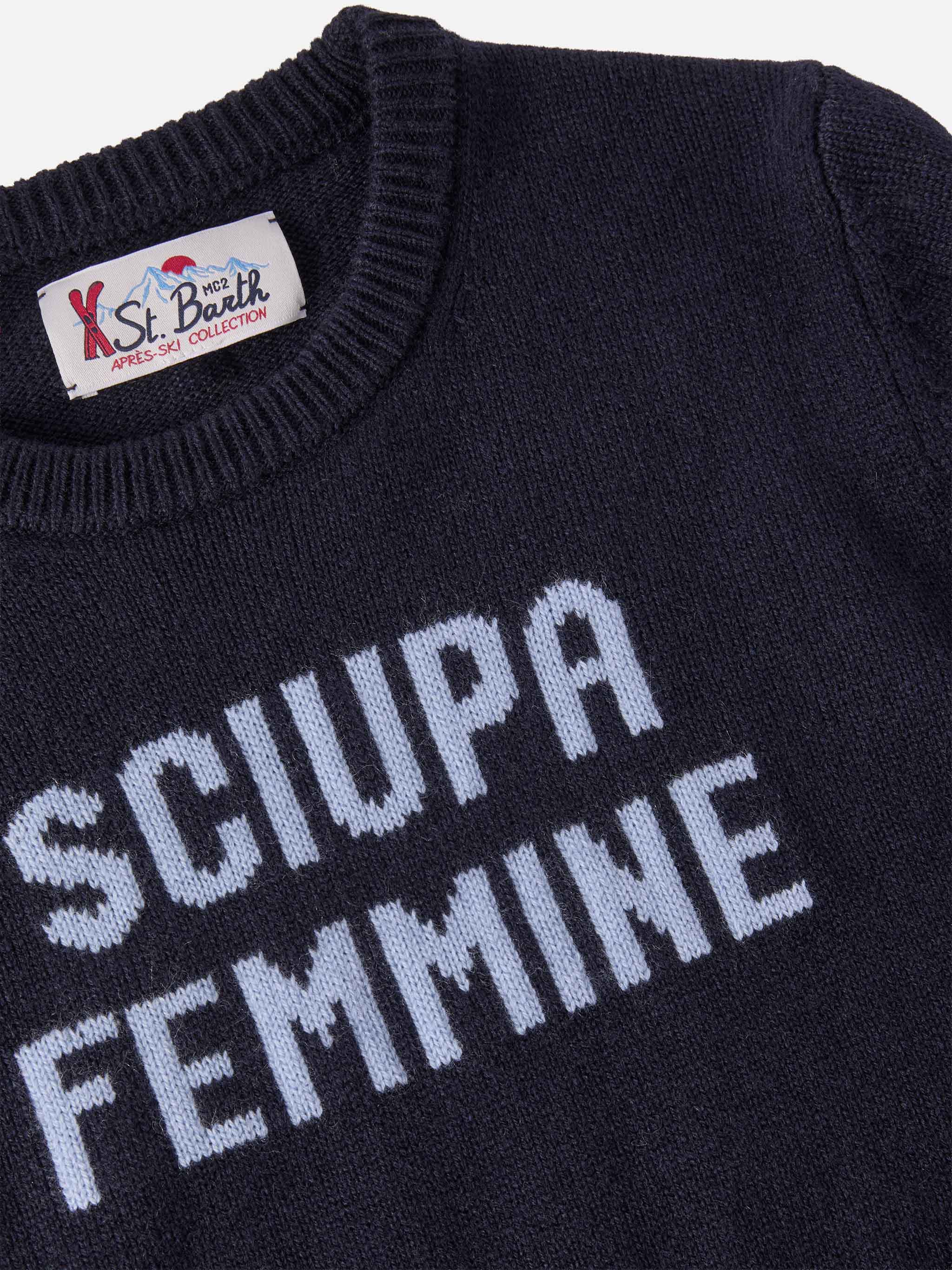 Crewneck Douglas in cashmere blend with Sciupa Femmine jacquard - Image 2