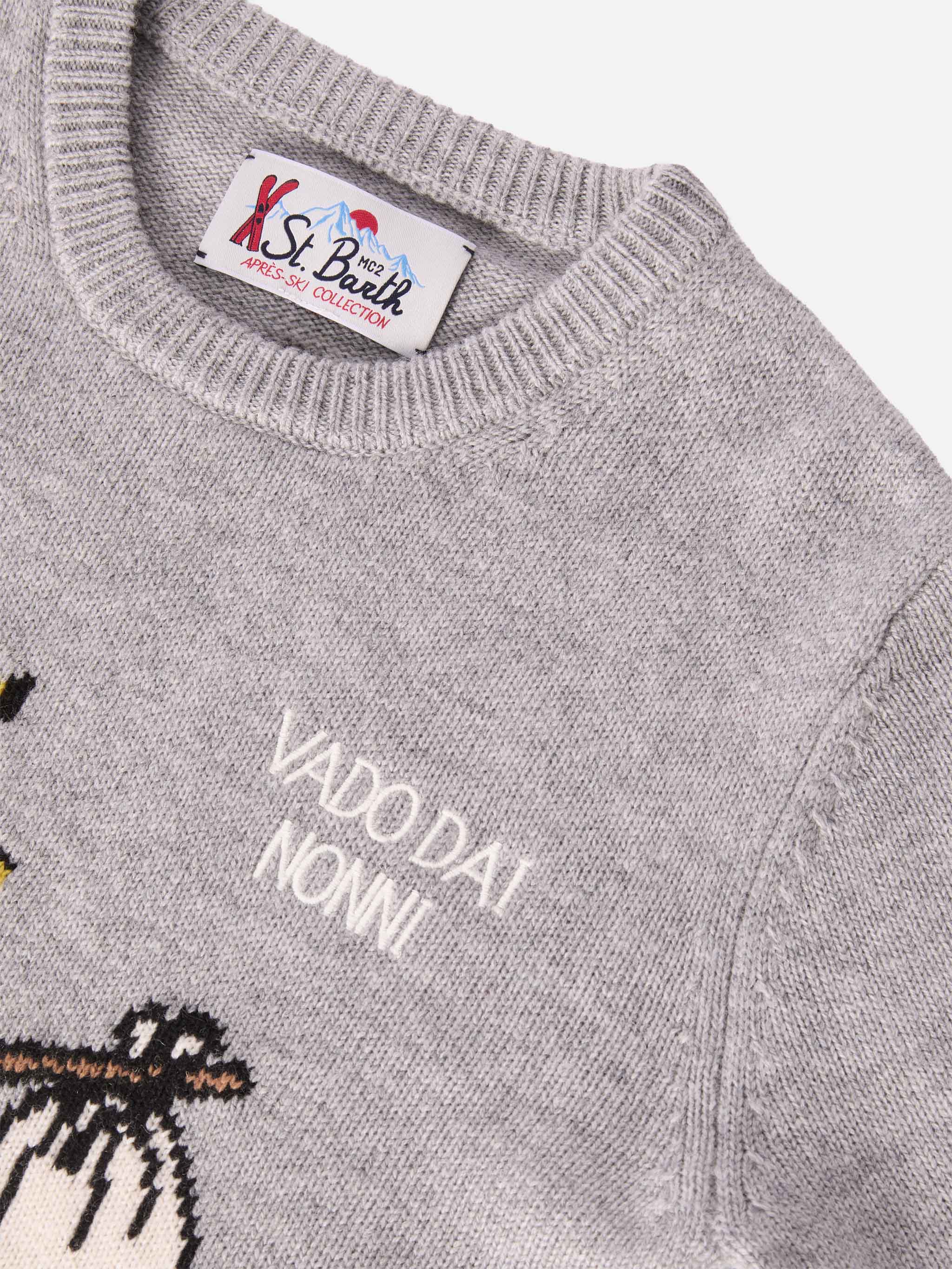 Crewneck Douglas in cashmere blend with Woodstock print and Vado dai Nonni embroidery | PEANUTS SPECIAL EDITION - Image 2