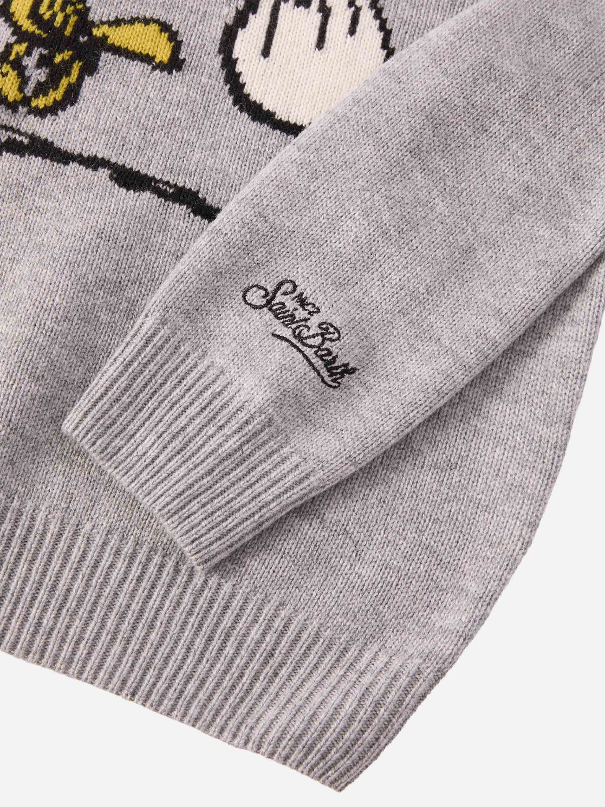 Crewneck Douglas in cashmere blend with Woodstock print and Vado dai Nonni embroidery | PEANUTS SPECIAL EDITION - Image 3