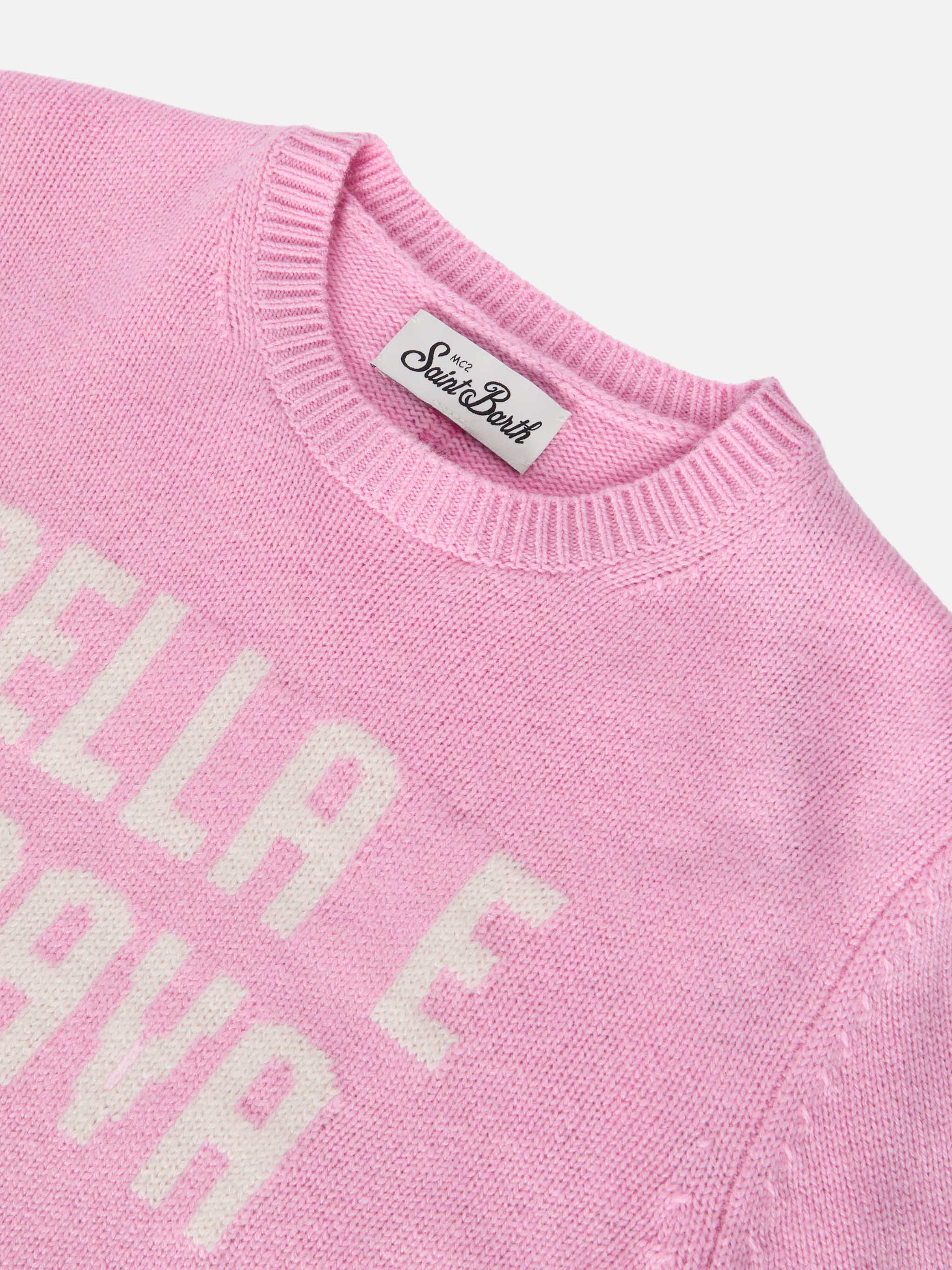 Princess crewneck in cashmere blend with Bella e Brava jacquard - Image 3