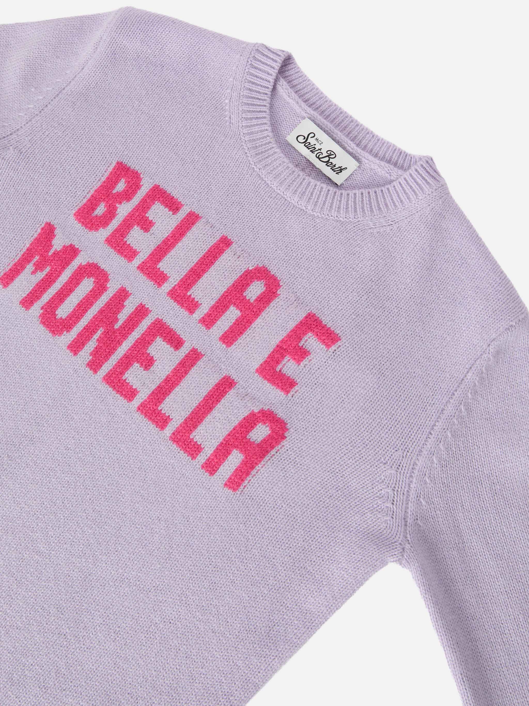 Crewnecl Princess in cashmere blend with Bella e Monella jacquard - Image 3