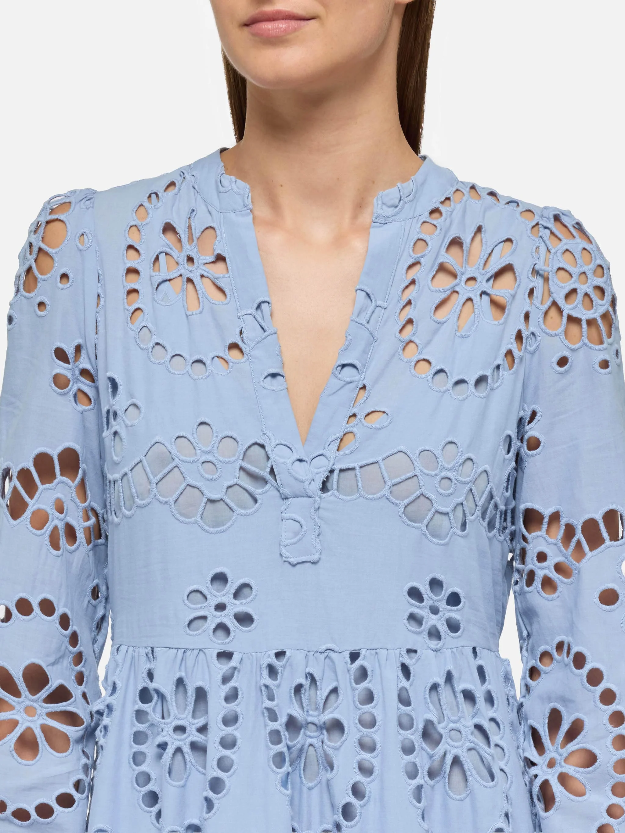 Sylvia avio blue Sangallo lace dress - Image 2