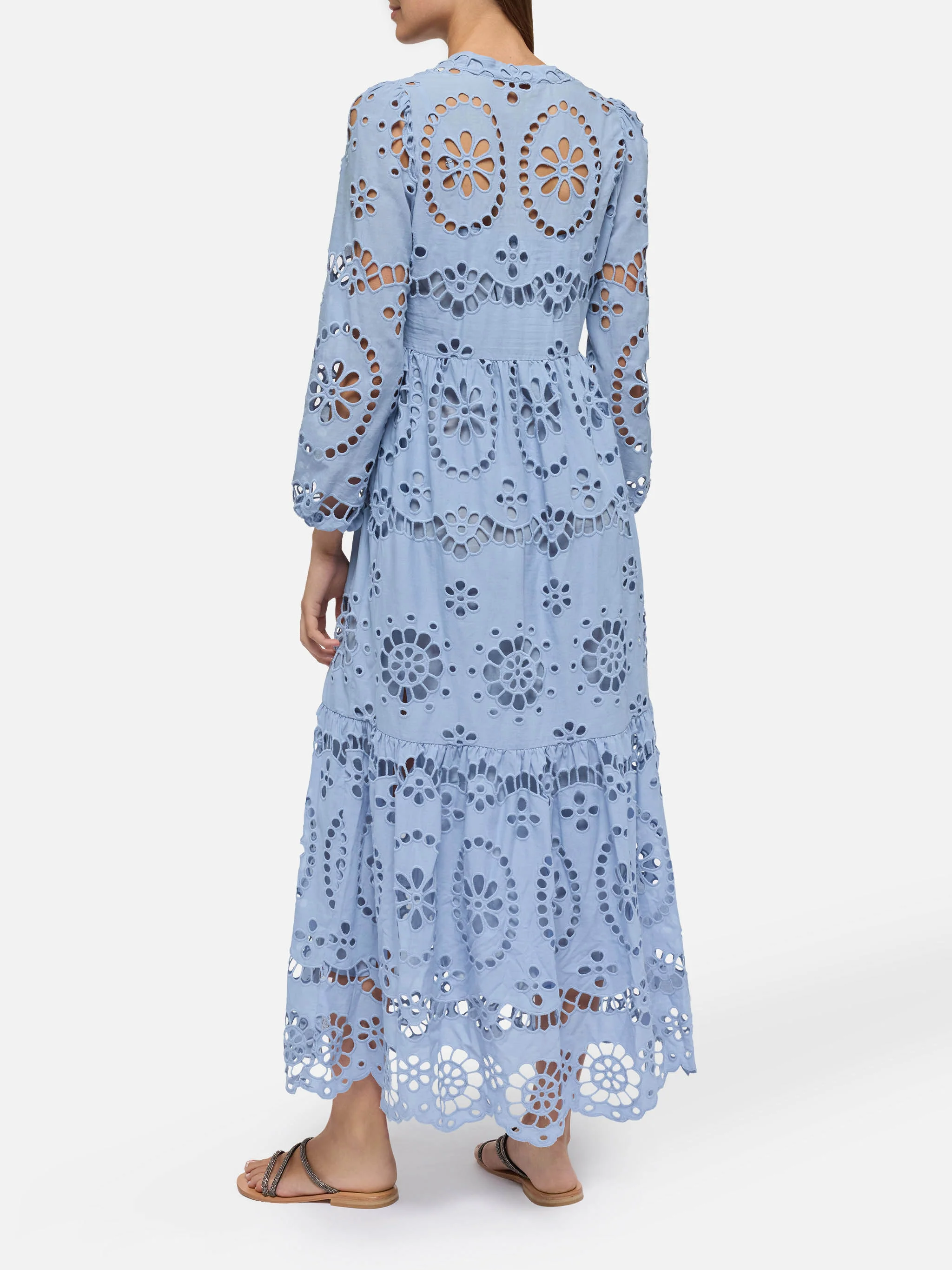 Sylvia avio blue Sangallo lace dress - Image 3