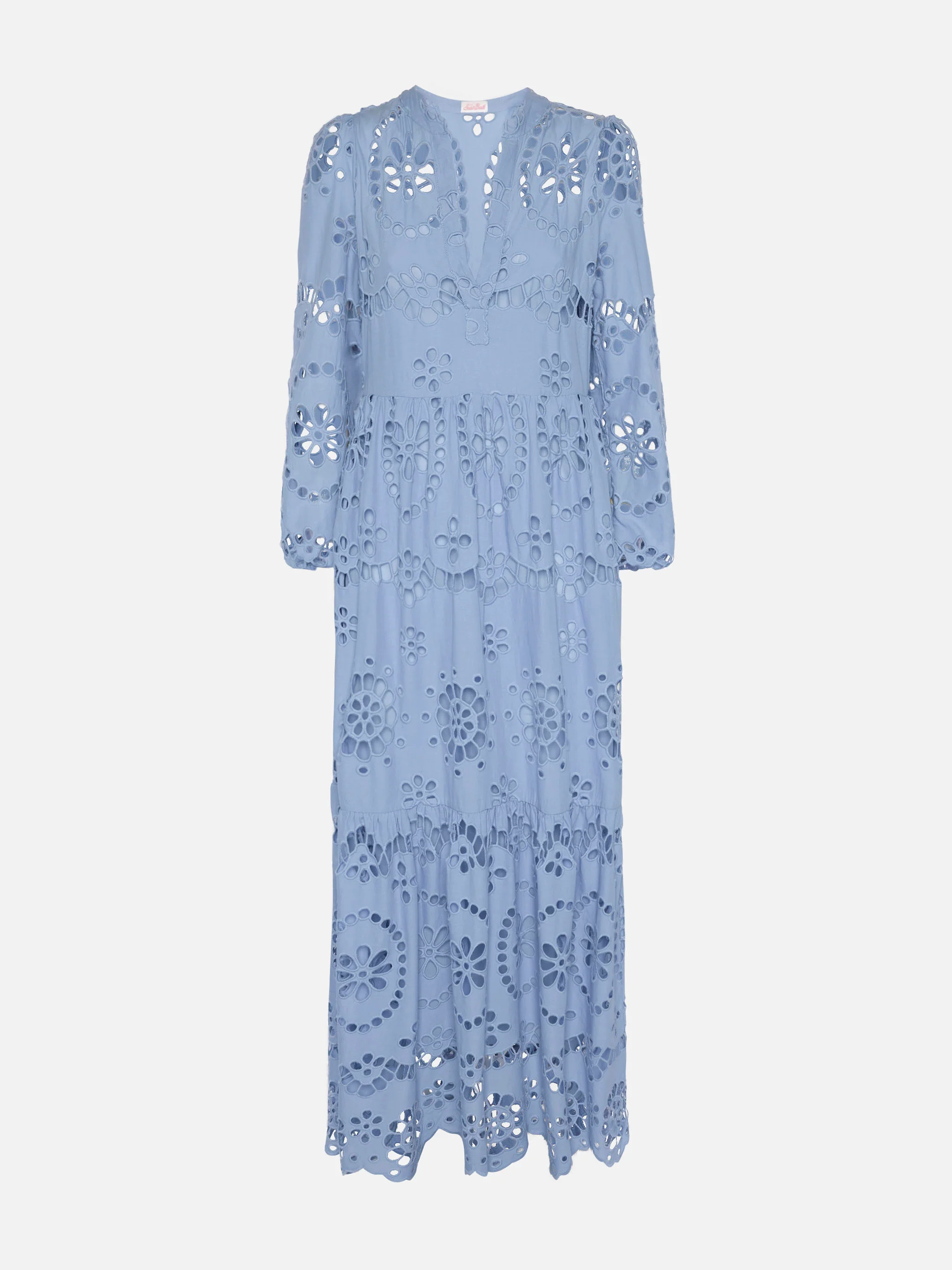 Sylvia avio blue Sangallo lace dress - Image 4