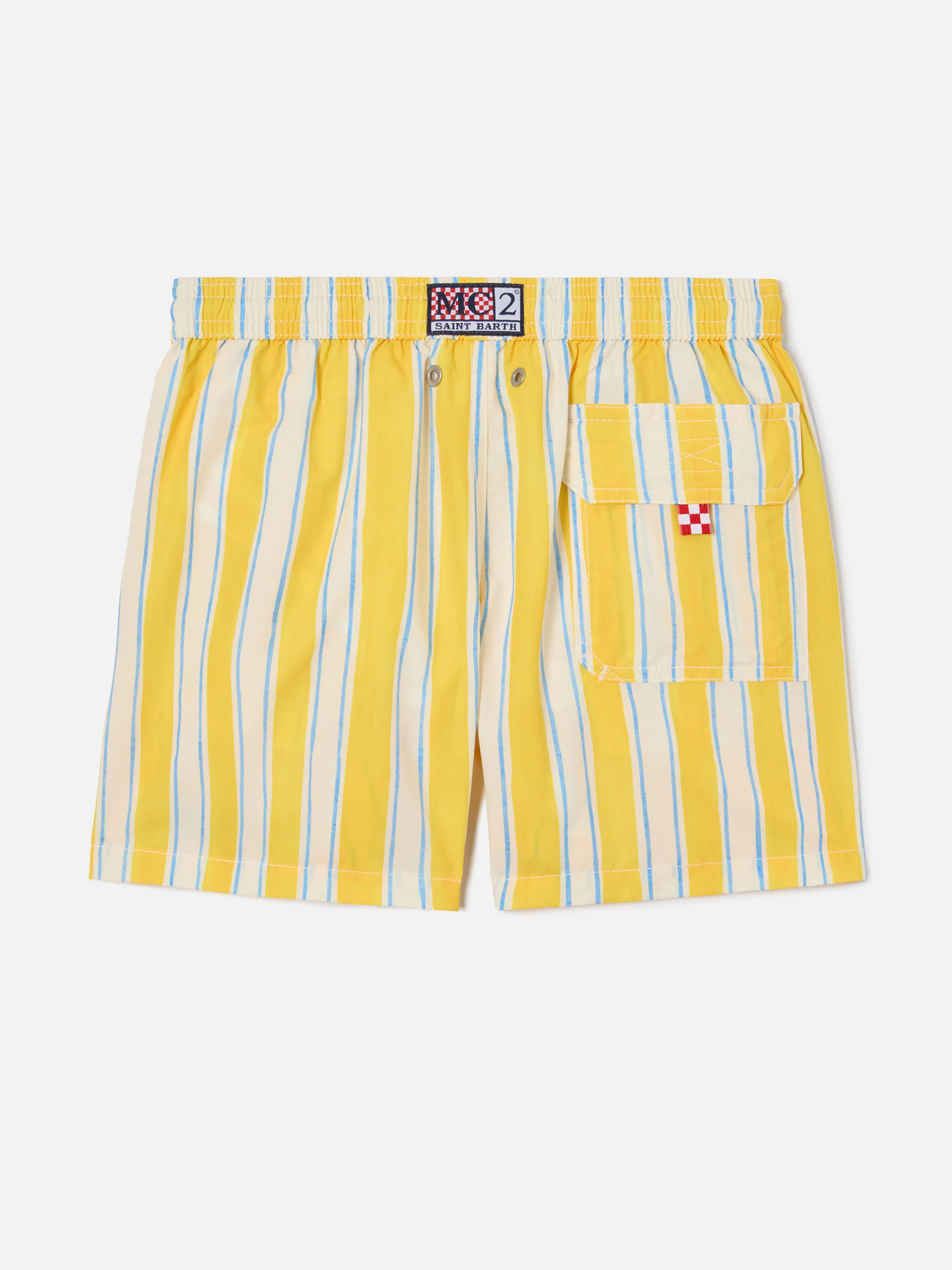 Syros Jr swim shorts striped with St. Barth embroidery - Image 2