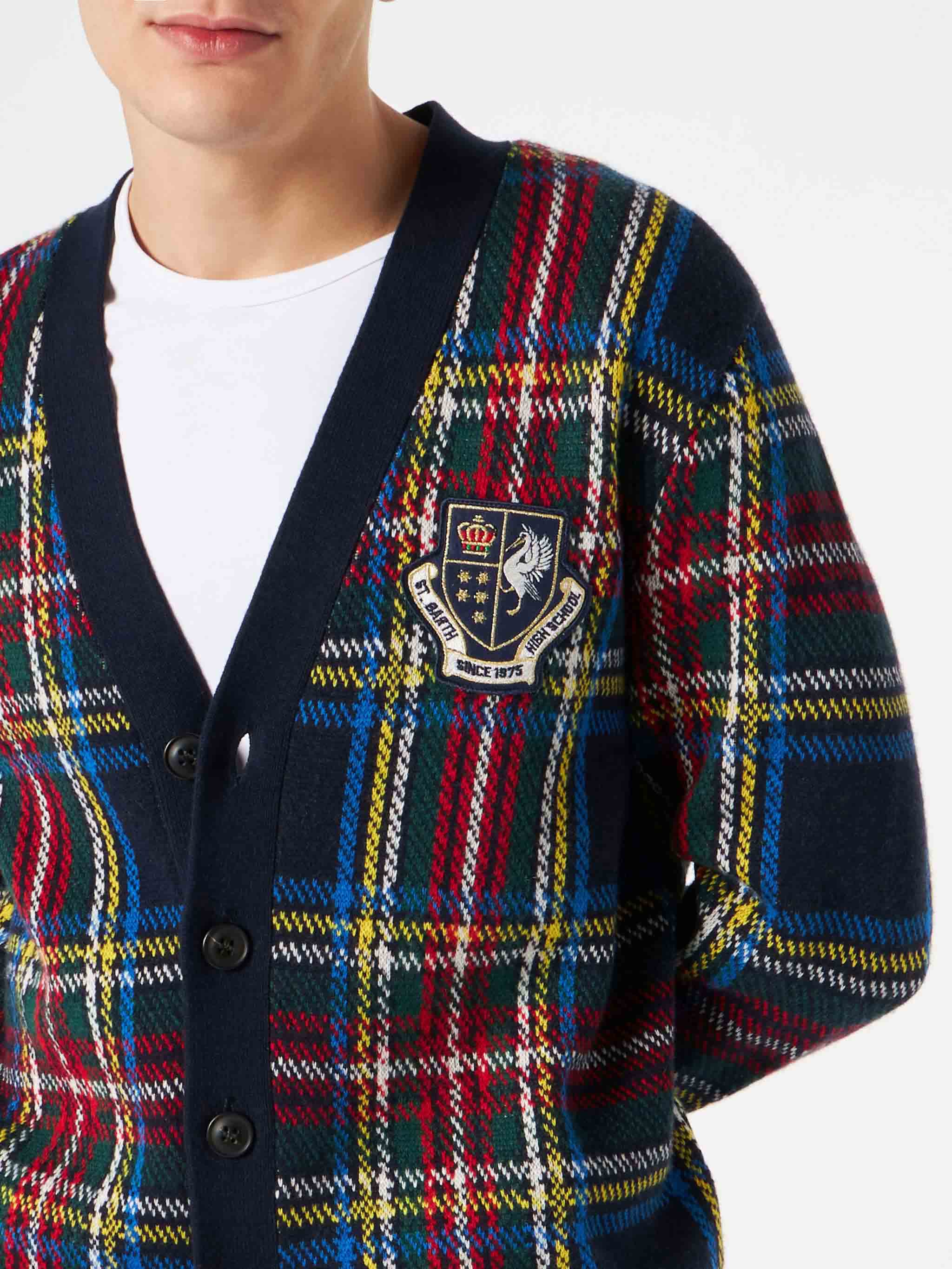 Jonan tartan cardigan with patch - Image 2