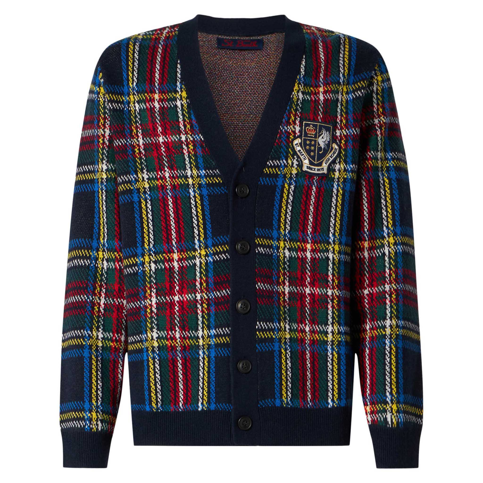 Jonan tartan cardigan with patch - Image 4