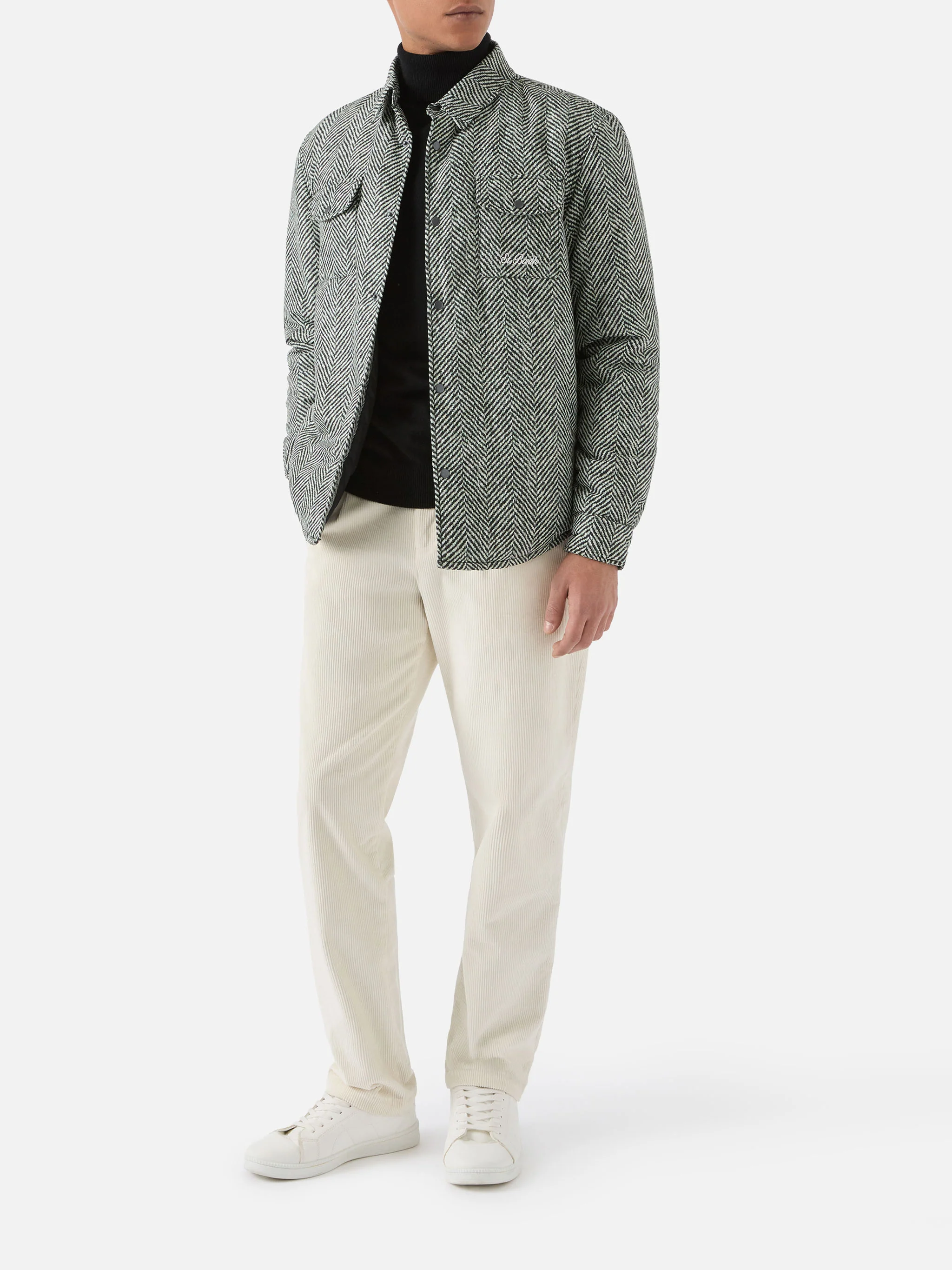 Technic fabric overshirt Chalet with herringbone print - Image 2