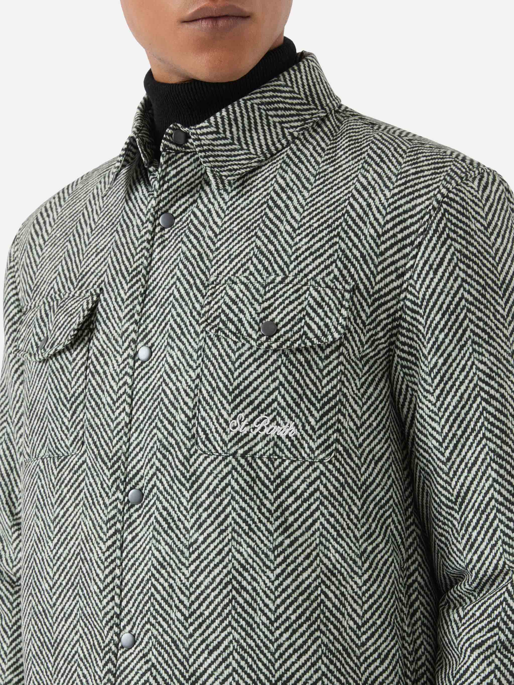Technic fabric overshirt Chalet with herringbone print - Image 3