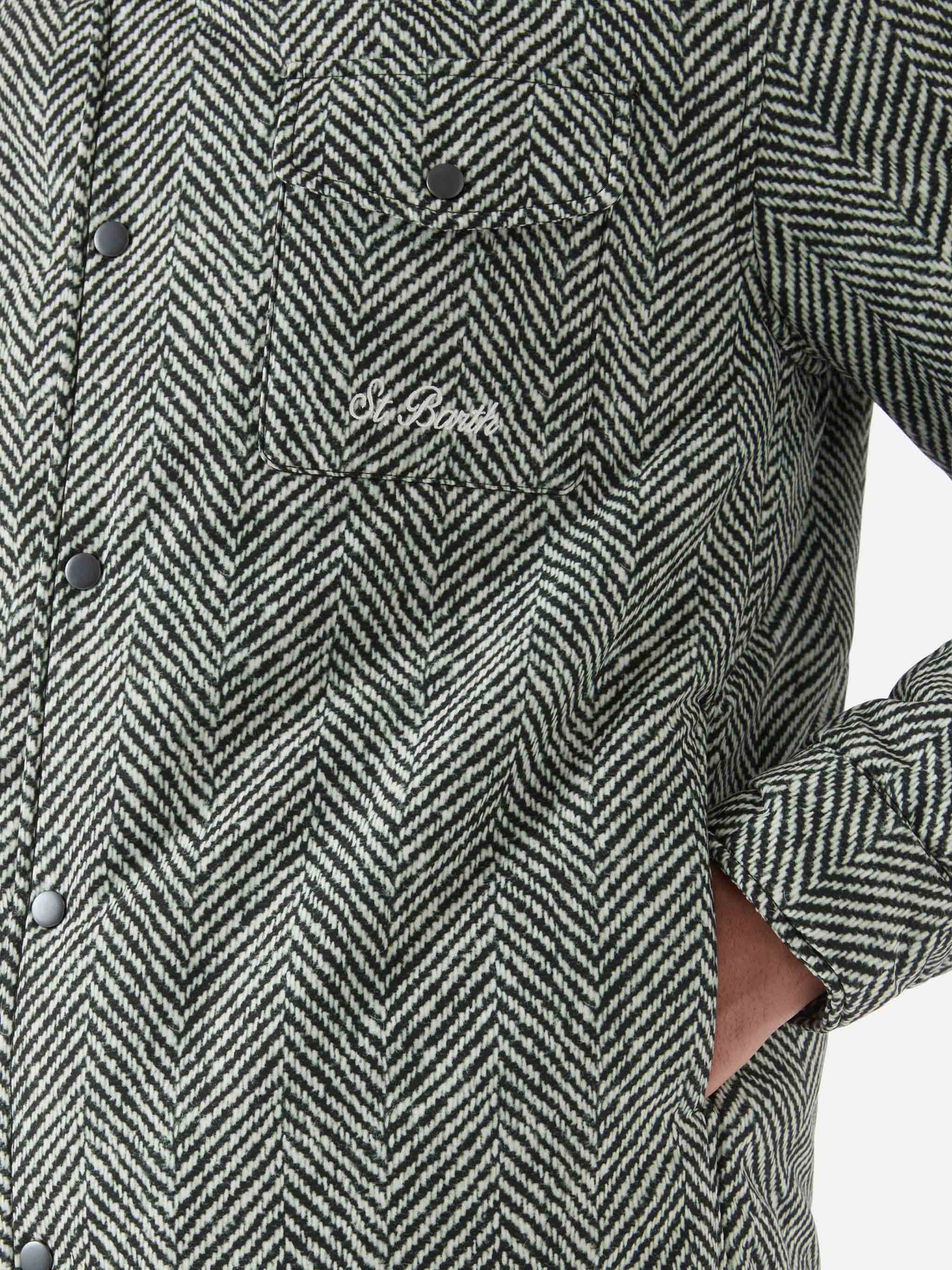 Technic fabric overshirt Chalet with herringbone print - Image 4