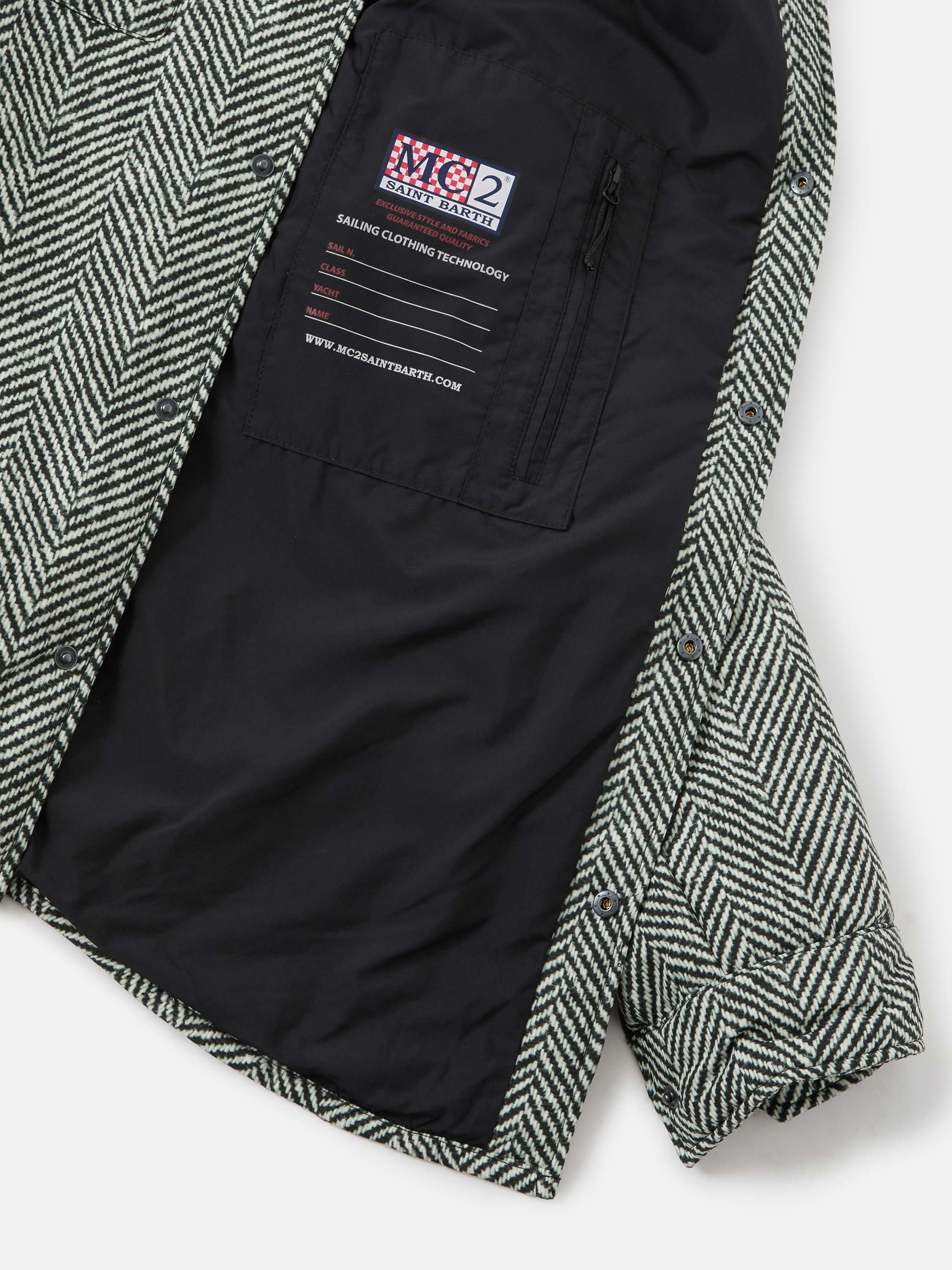 Technic fabric overshirt Chalet with herringbone print - Image 6