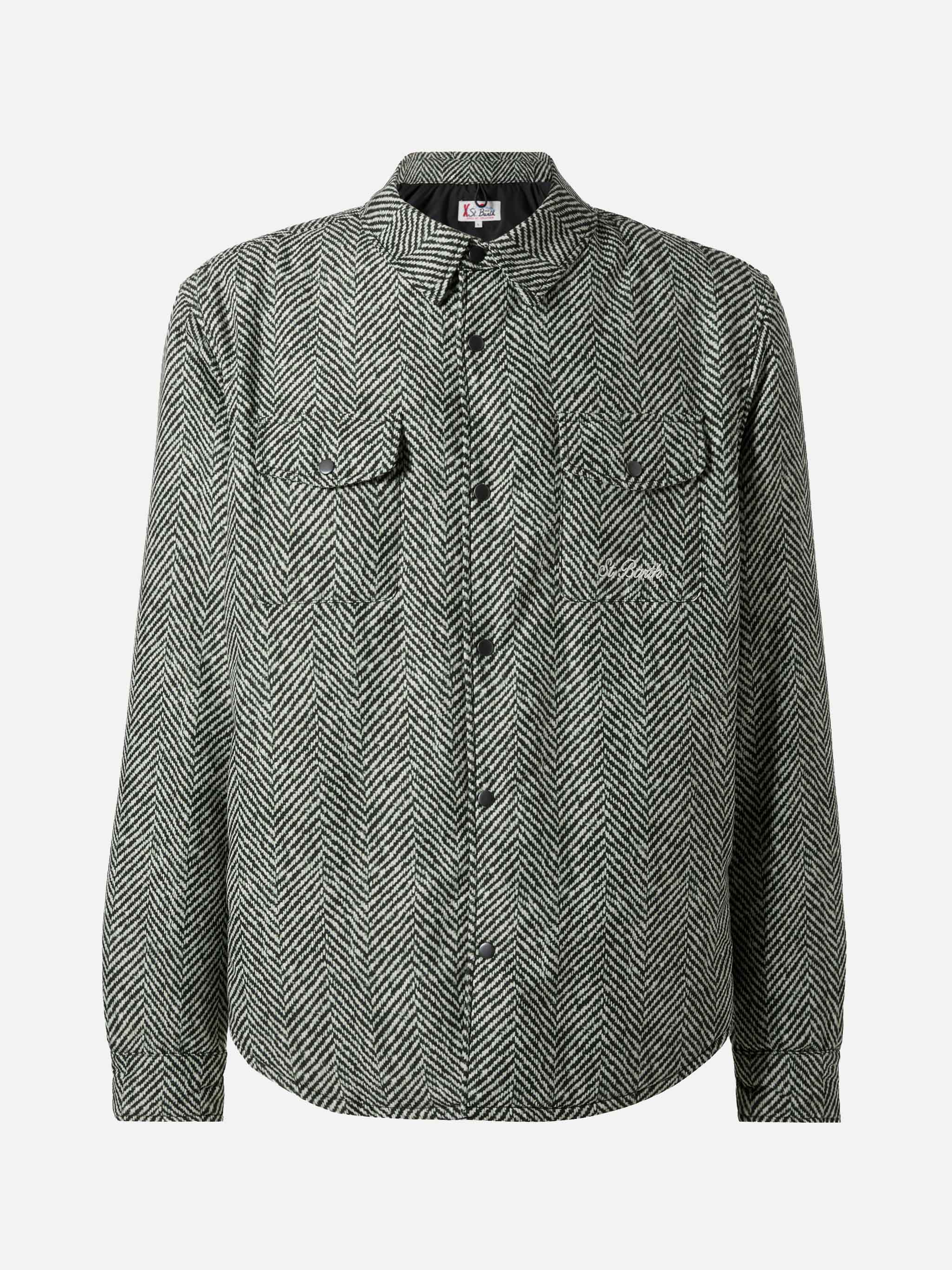 Technic fabric overshirt Chalet with herringbone print - Image 7