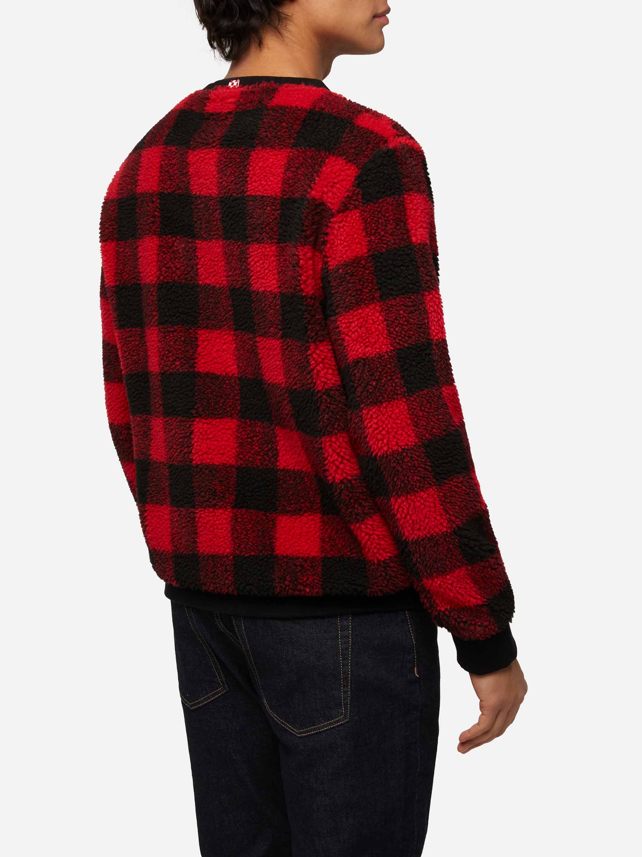 Teddy-fleece sweatshirt Oak with check print - Image 3