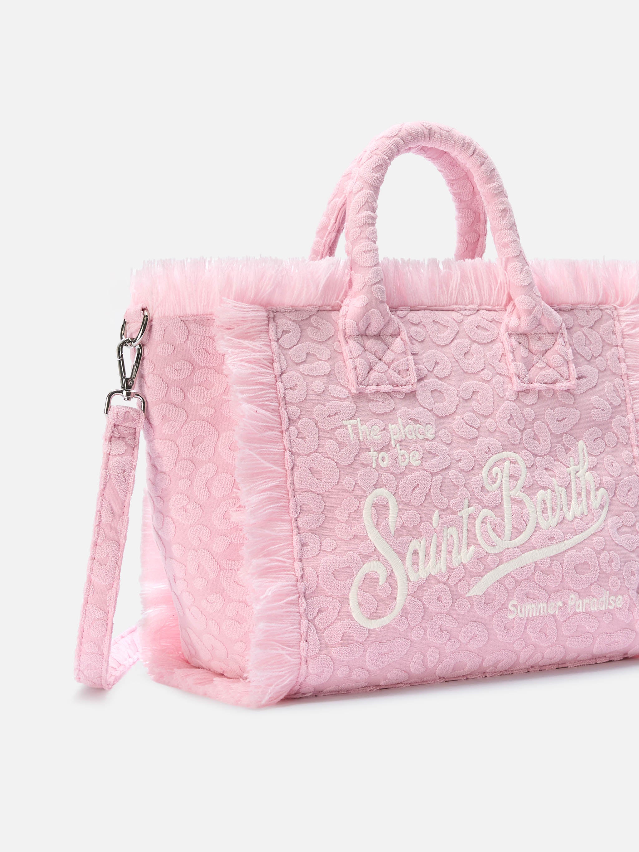 Terry effect Colette bag with raised leopard pattern - Image 3