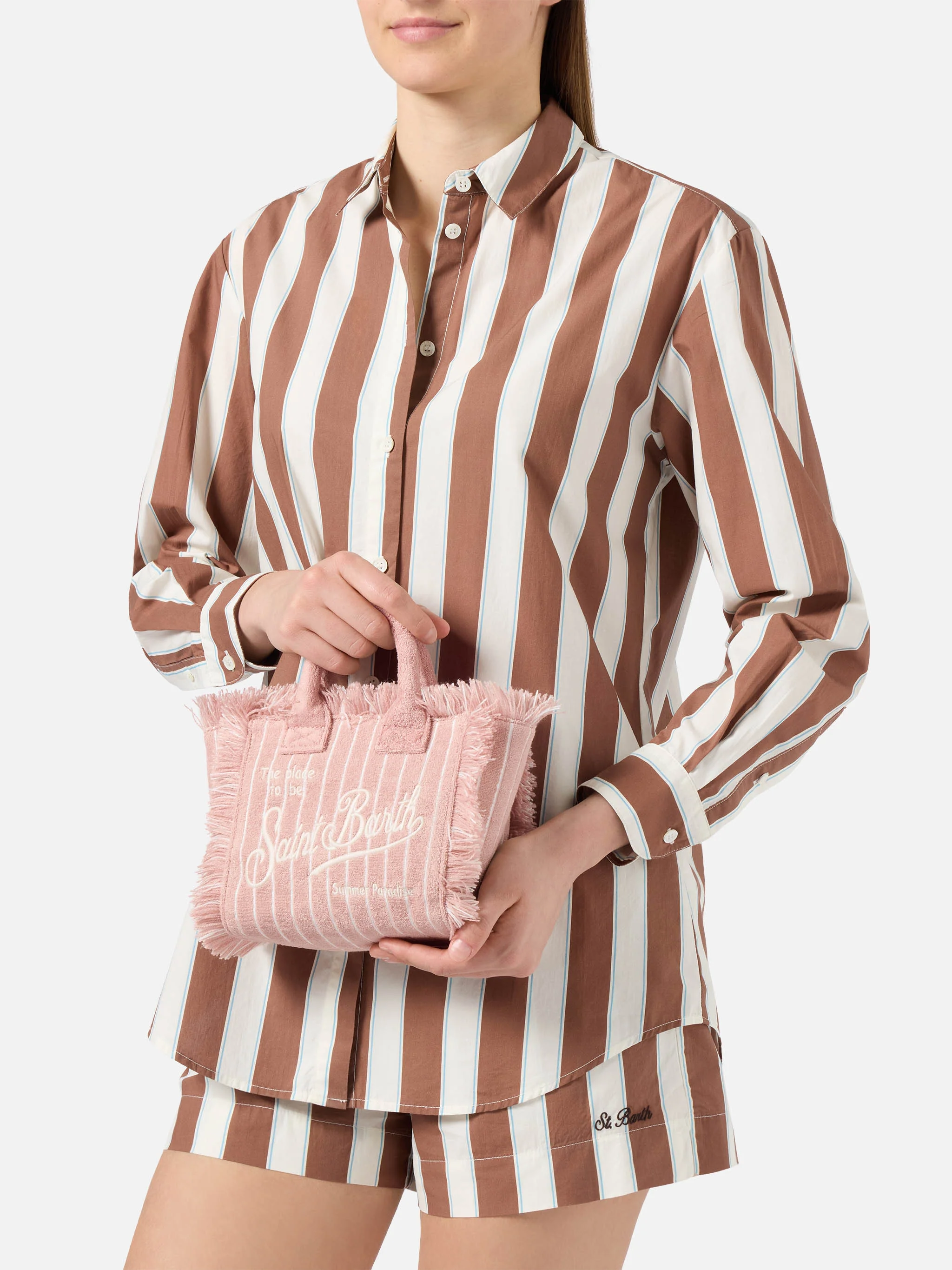 Terry effect striped Vanity mini bag - Image 2