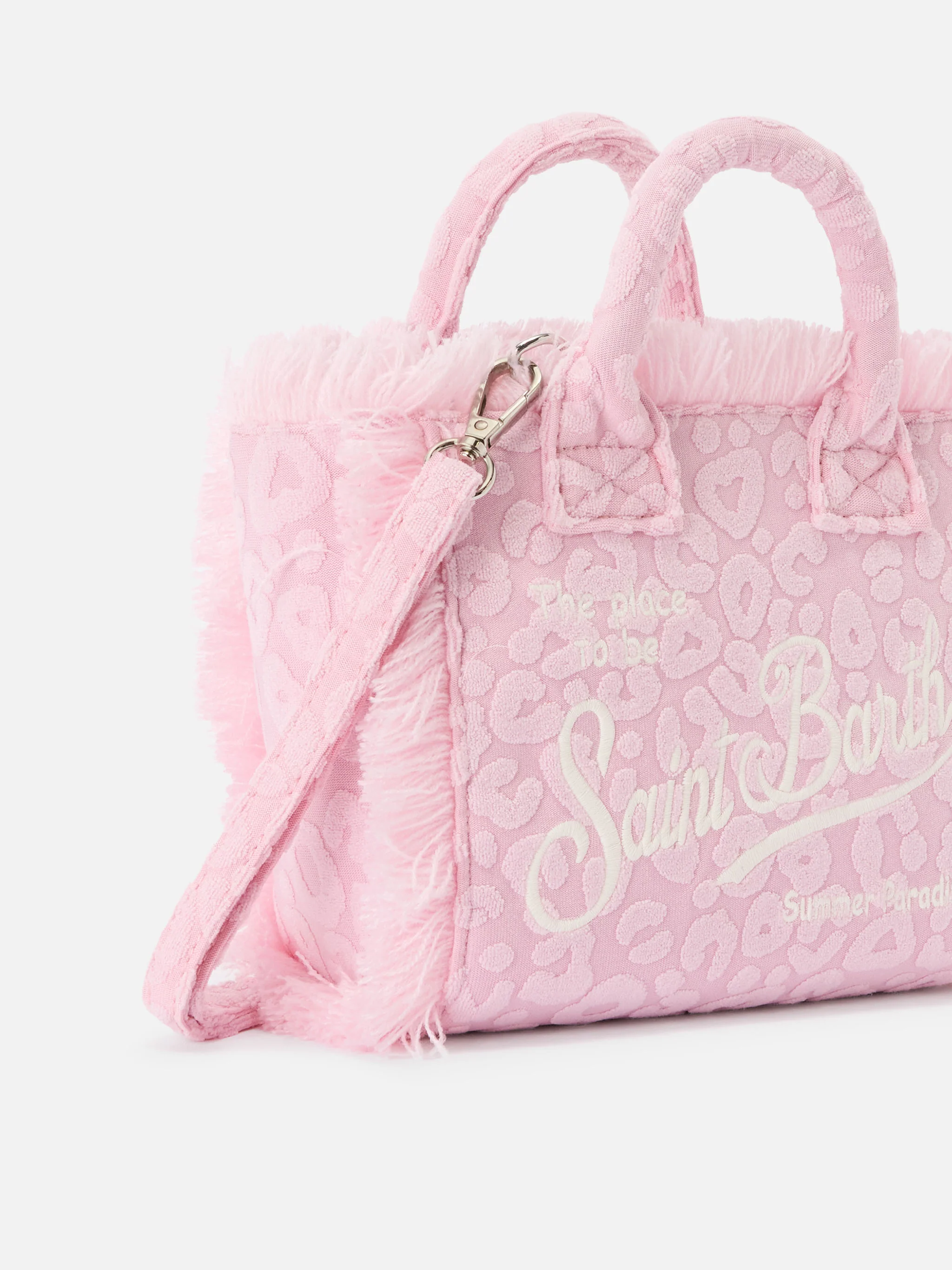 Terry effect Vanity mini bag with raised leopard pattern - Image 3