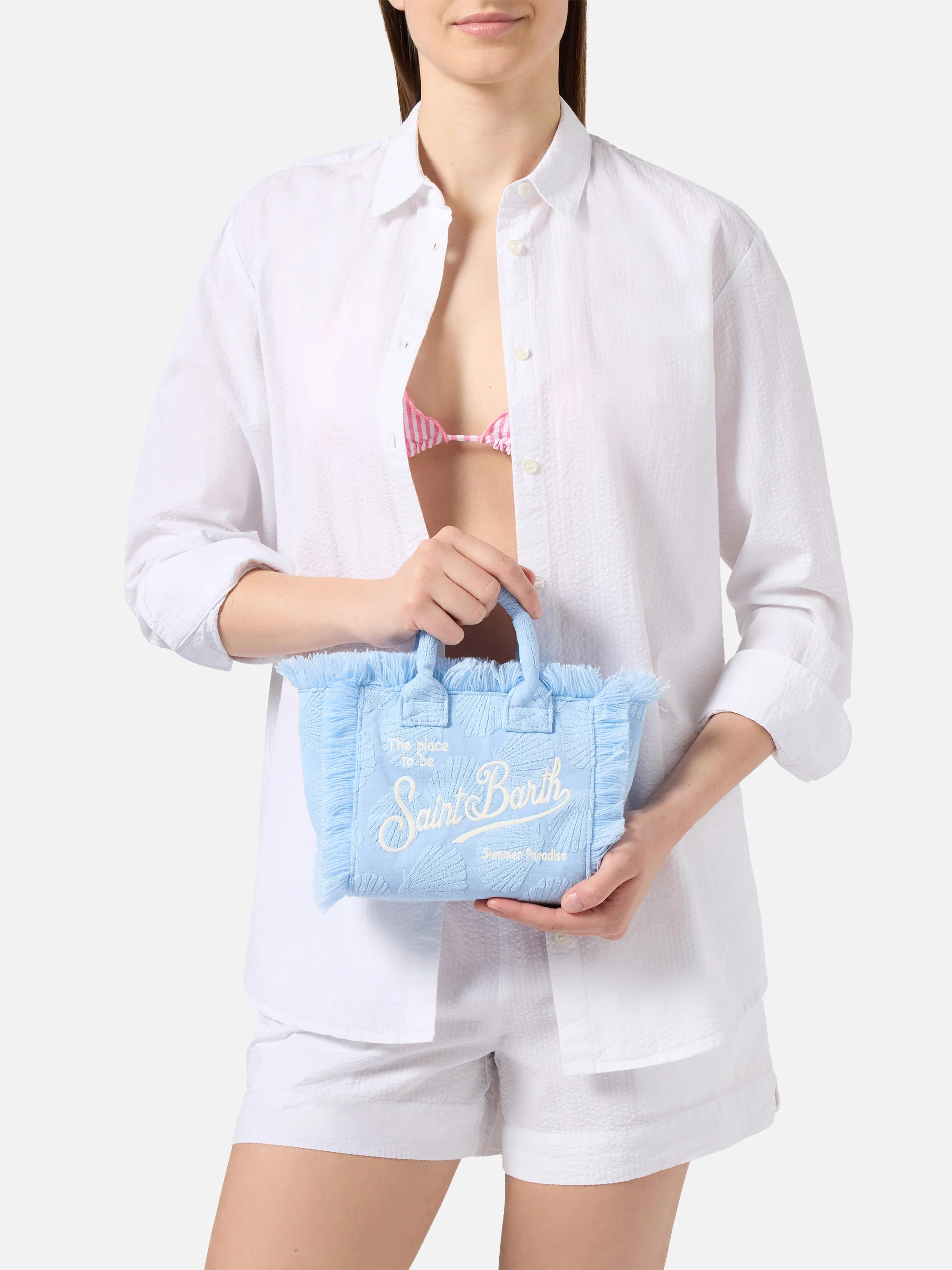 Terry effect Vanity mini bag with raised shell detail - Image 2