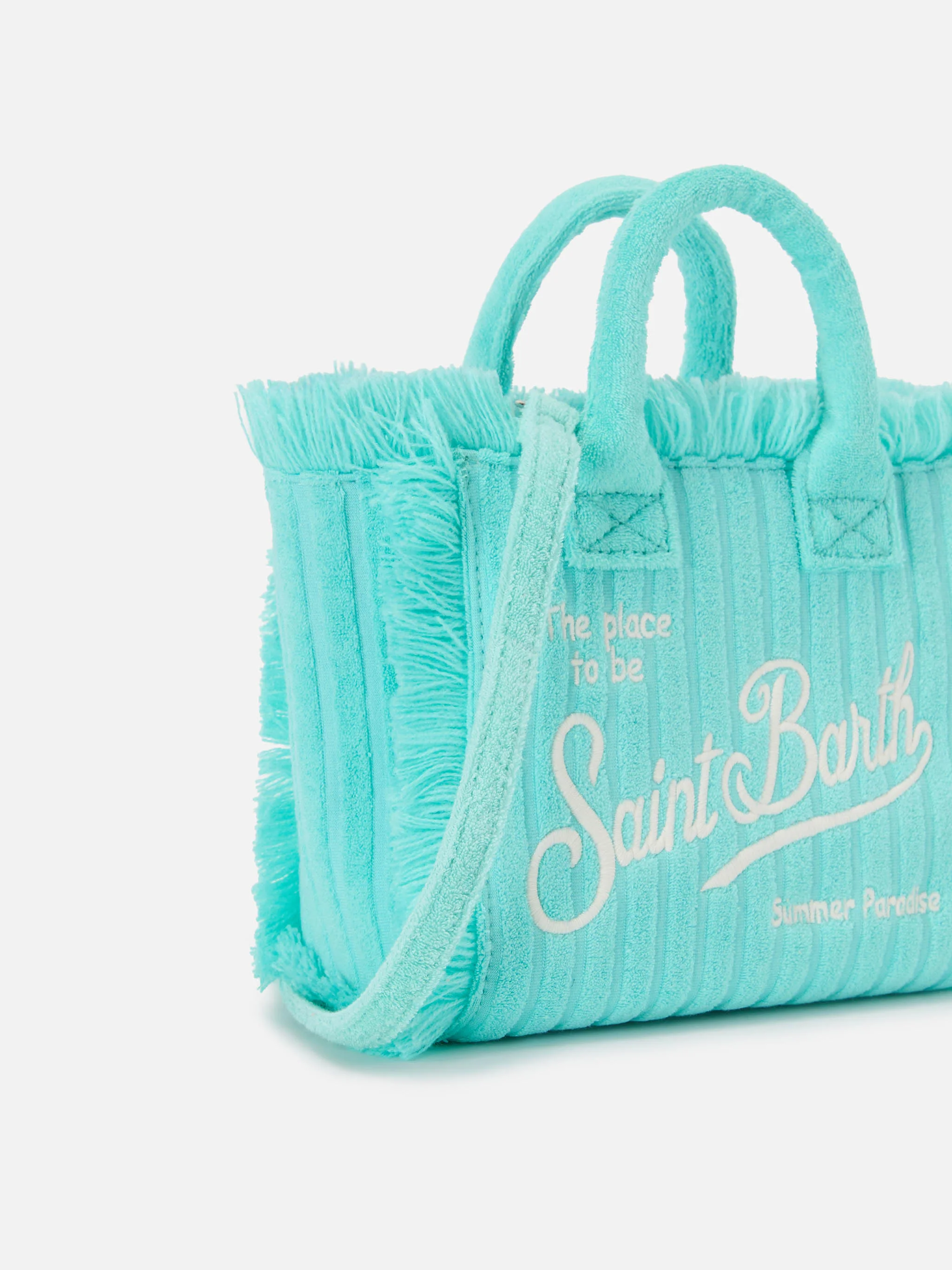 Terry effect Vanity mini bag with raised stripe detail - Image 3
